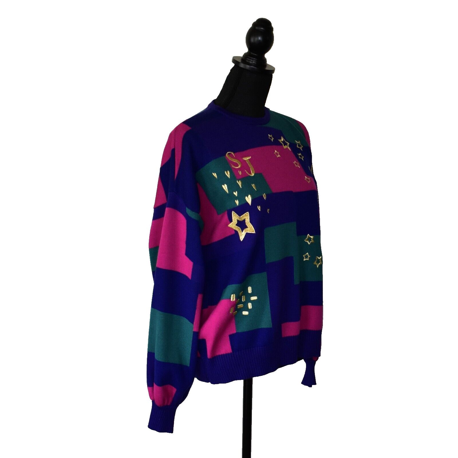 St. John ST JOHN VTG Wool Knit Colorblock Gold Embroidered Sweater M Size M / US 6-8 / IT 42-44 - 2 Thumbnail