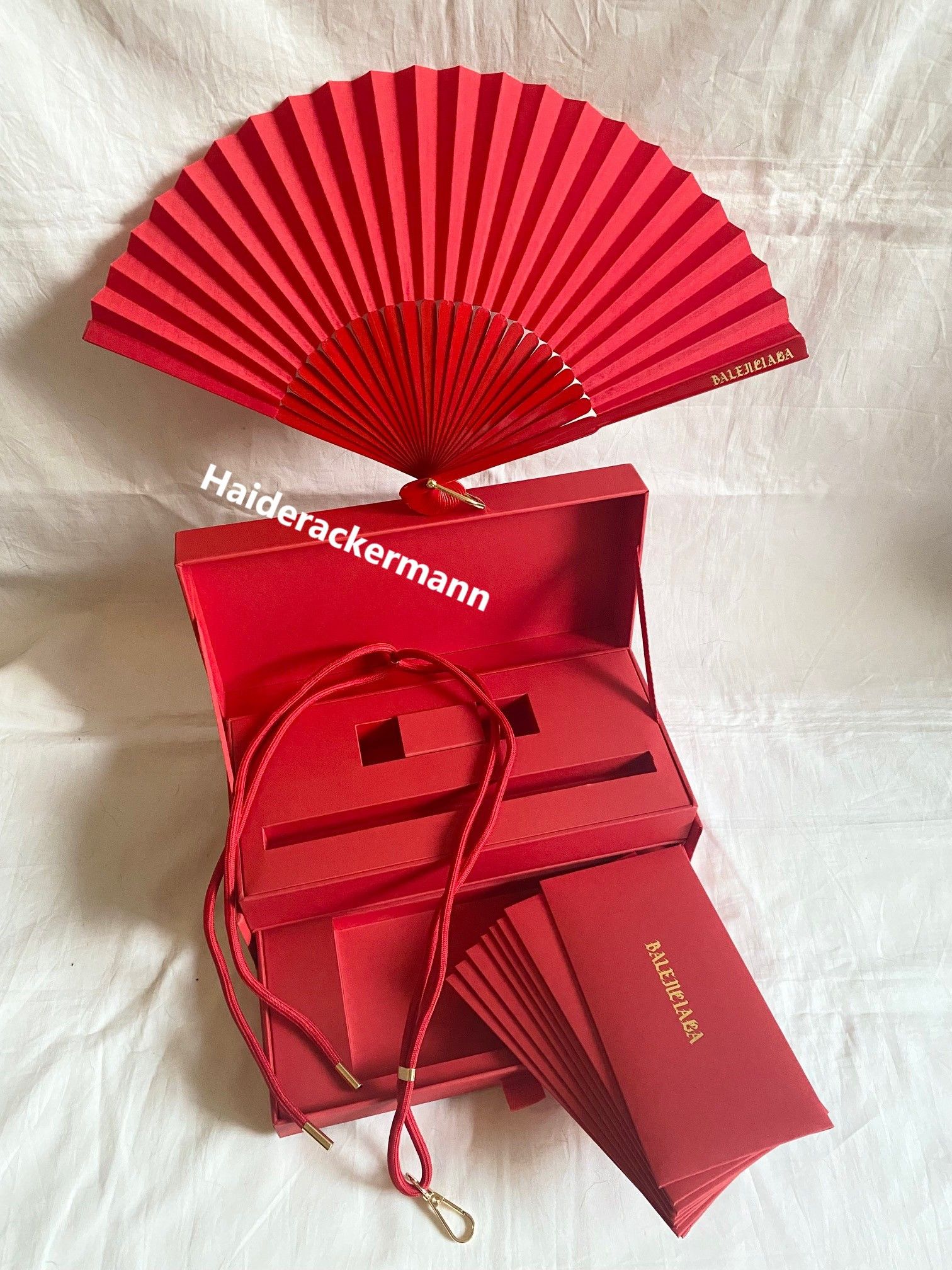 Balenciaga Balenciaga 2024 Chinese New Year red packet folding fan set ...
