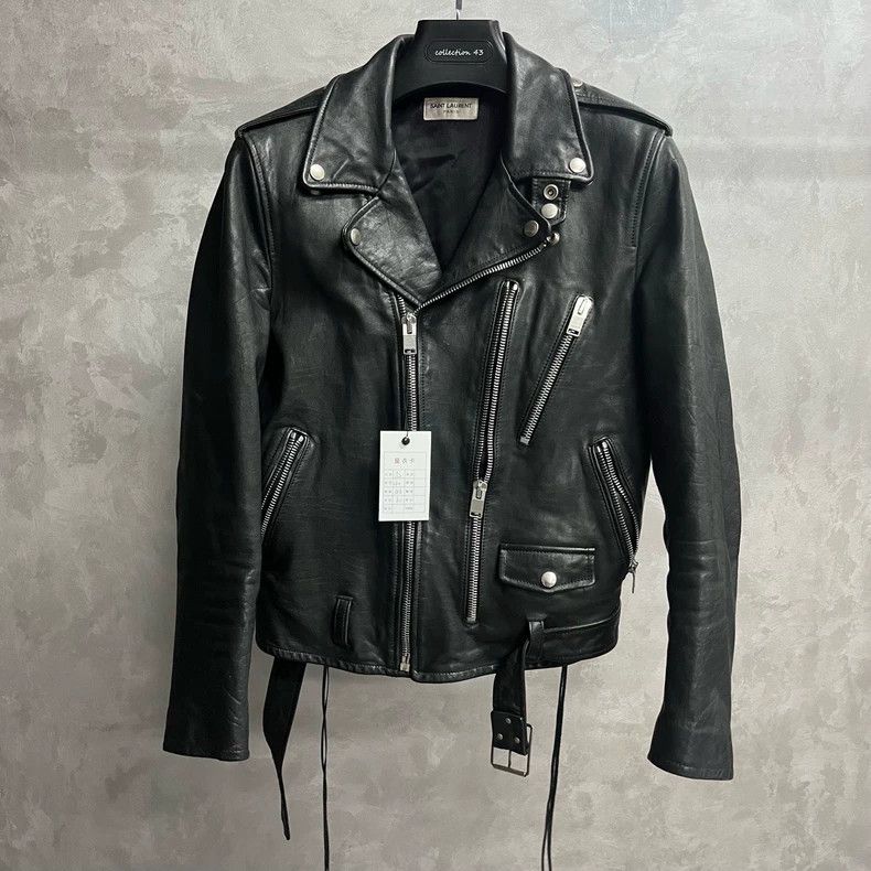 Saint Laurent Paris saint Laurent parisCropped Biker Jacket in Black with Zip Size US M / EU 48-50 / 2 - 1 Thumbnail