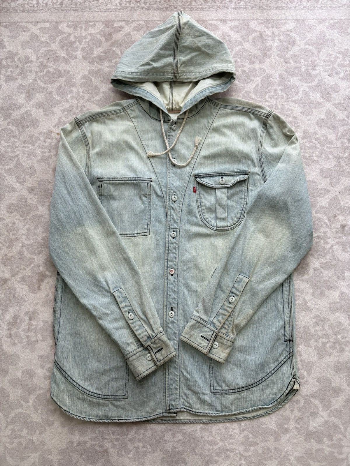 Levi's Levi’s Hooded Classic Worker Shirt Jacket Light Wash M Size US M / EU 48-50 / 2 - 1 Thumbnail