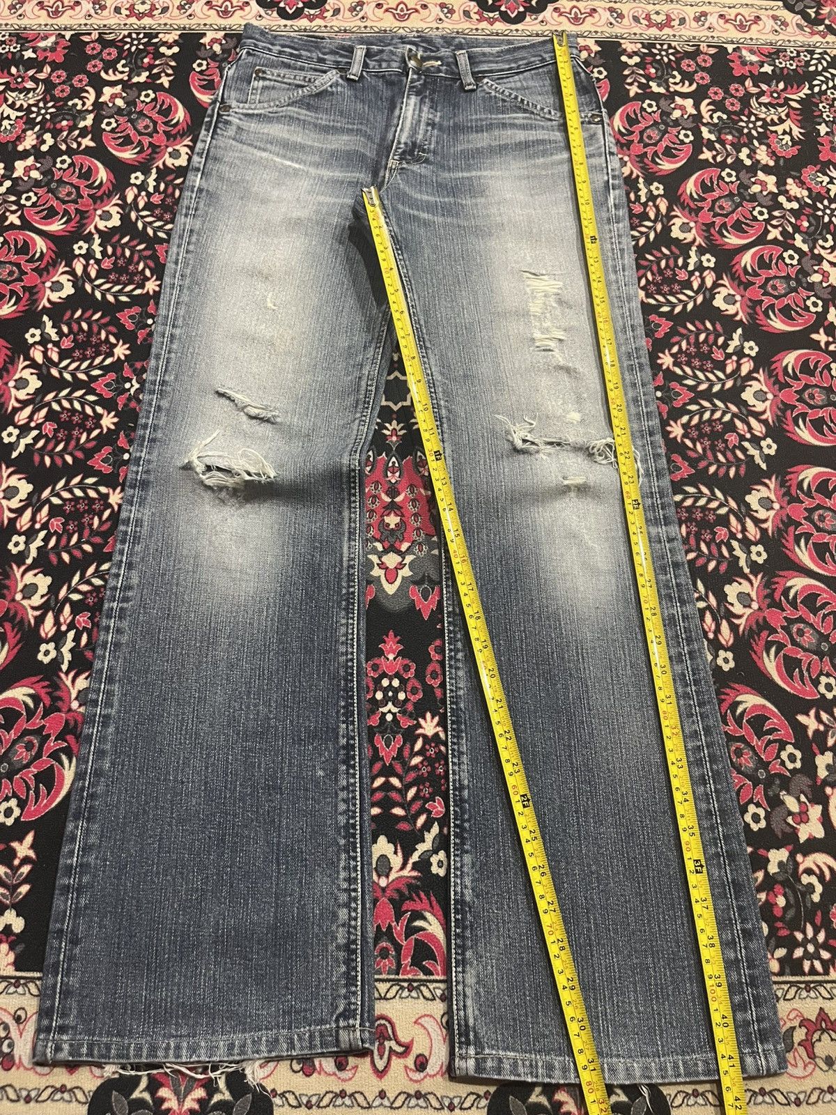 Lee ⚡️Flare⚡️Vintage Lee Riders Made in Japan Distressed Blue Jean Size US 30 / EU 46 - 12 Thumbnail