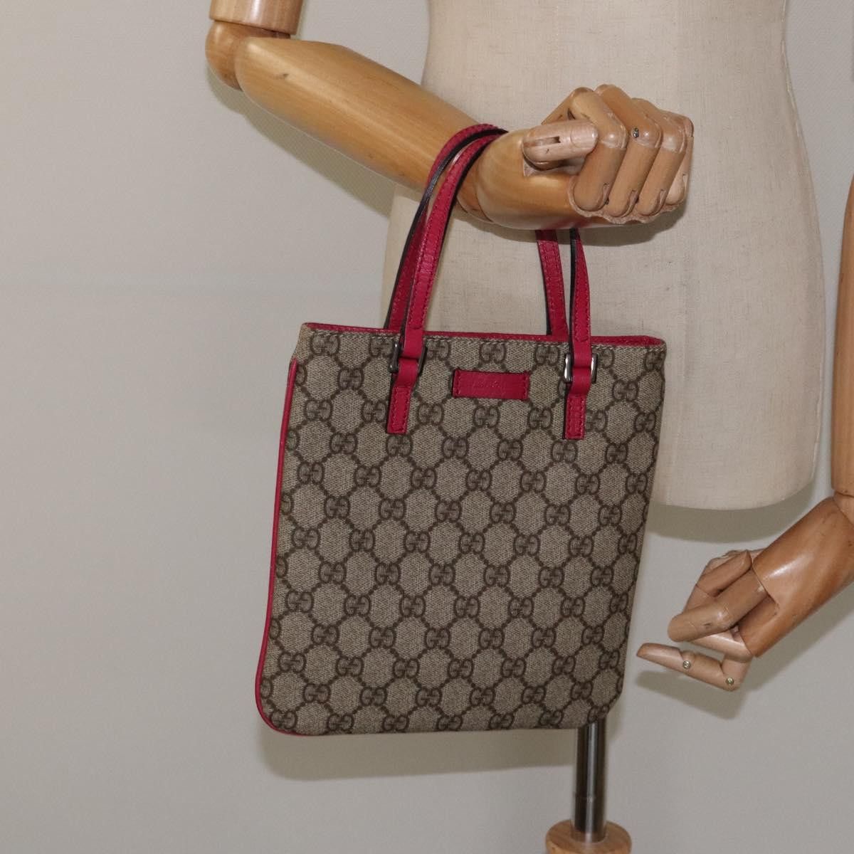 Gucci GUCCI GG Supreme Mini Hand Bag Pvc Leather Beige Size ONE SIZE - 21 Thumbnail