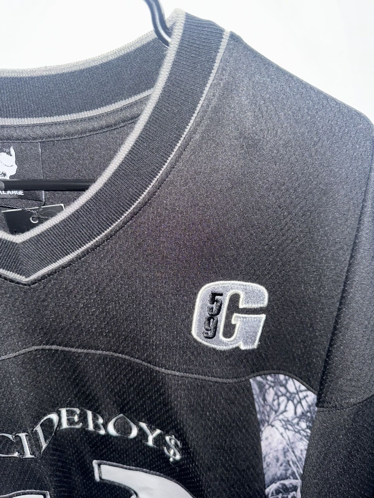 Fuck The Population × G59 Records G59 "5" FOOTBALL JERSEY (BLACK) Size US XL / EU 56 / 4 - 6 Thumbnail