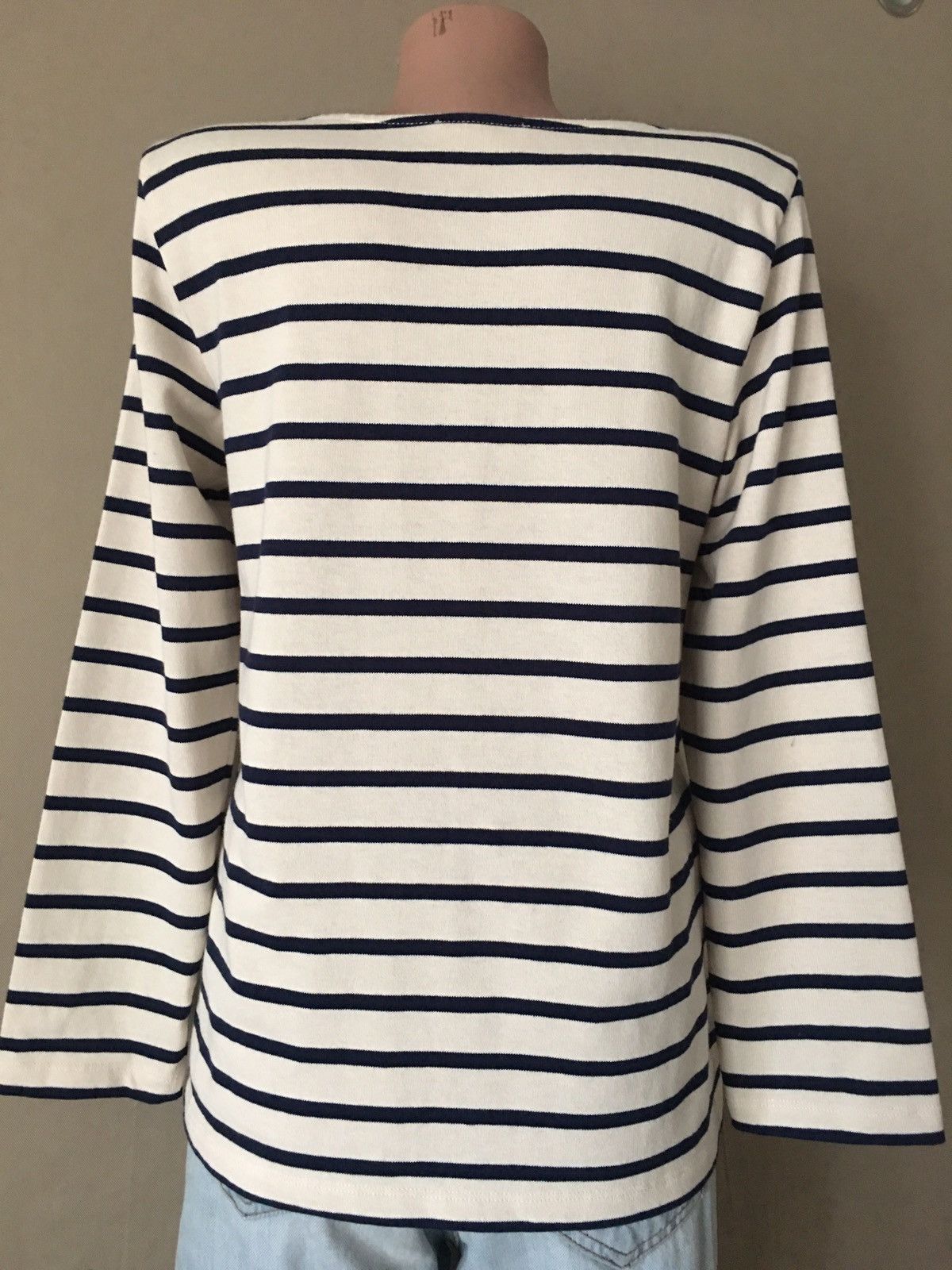 Sezane SEZANE Linea Mariniere Ecru Navy Cotton Cardigan Size S Size S / US 4 / IT 40 - 6 Thumbnail