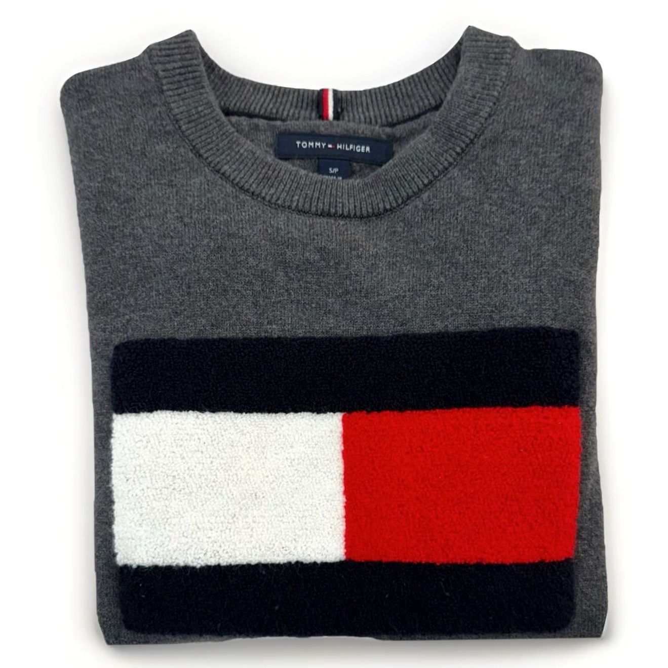 Tommy Hilfiger VINTAGE Tommy Hilfiger Knit Crewneck Sweater Unisex Adults Small Gray Cable-Knit Logo 90s Timeless Pullover Size US S / EU 44-46 / 1 - 2 Thumbnail