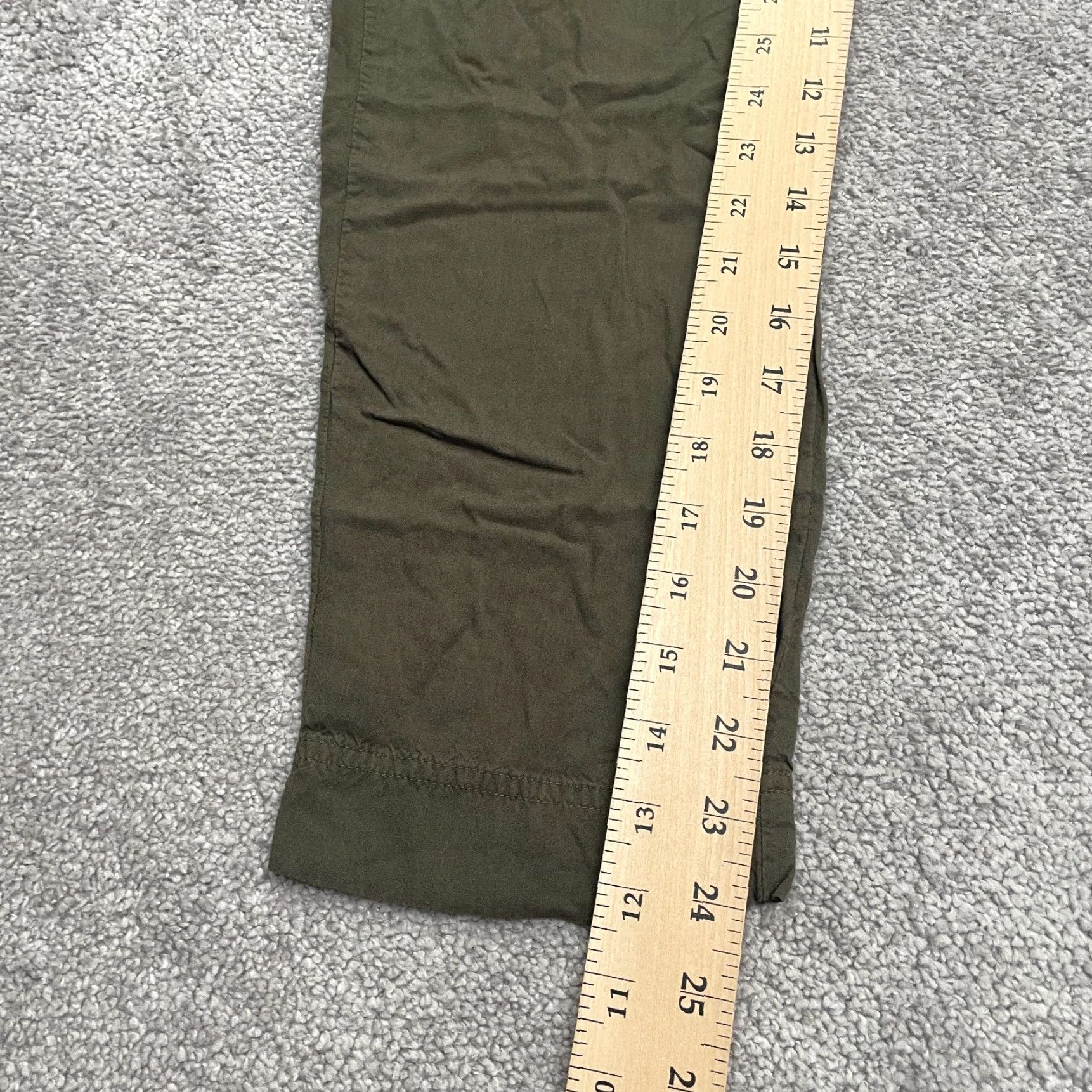 H&M H&M Paperbag Cropped Pants Womens 4 Army Green Tapered High Rise Elastic 24x24 Size 27" / US 4 / IT 40 - 7 Thumbnail