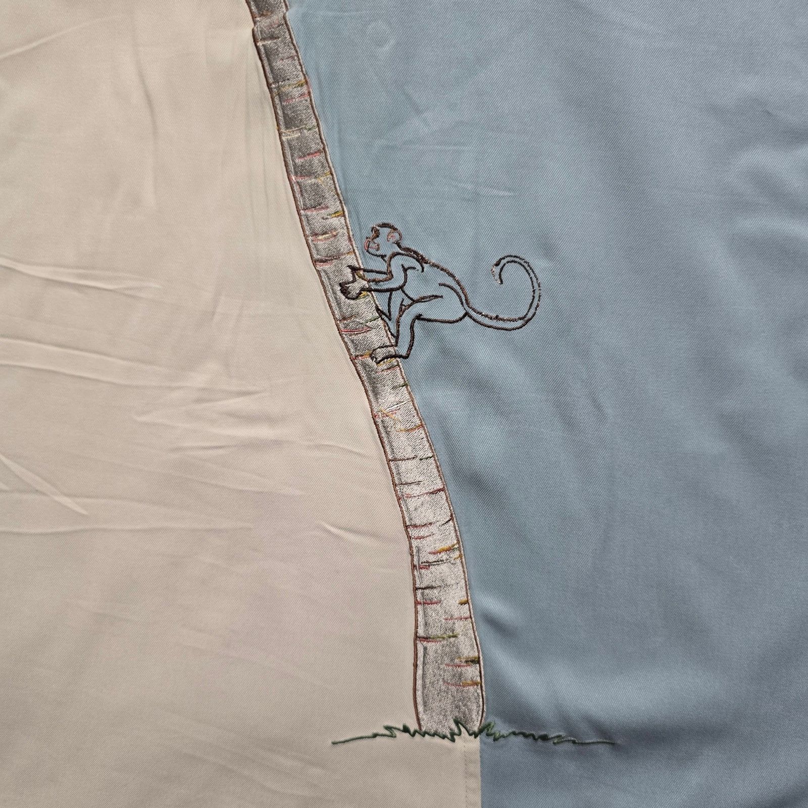 Vintage Tori Richard 100% Silk Blue XL Jazz Monkey Embroidery Shirt Size US XL / EU 56 / 4 - 2 Thumbnail