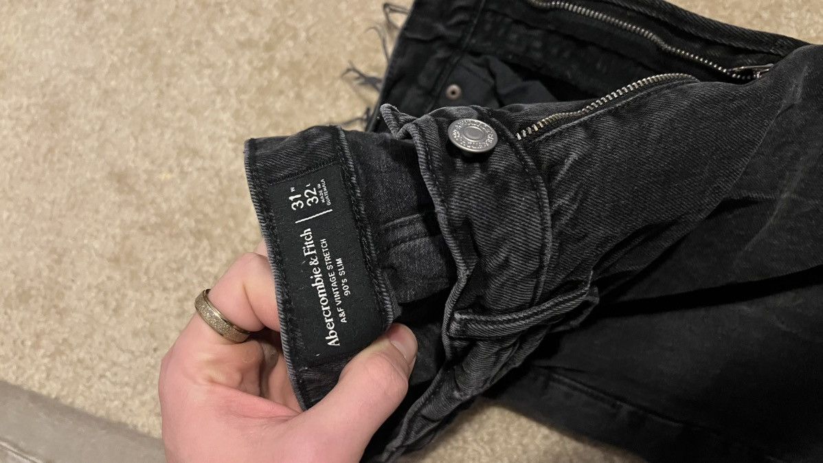 Abercrombie & Fitch Abercrombie Slim Jeans Black 31x32 Size US 31 - 3 Thumbnail
