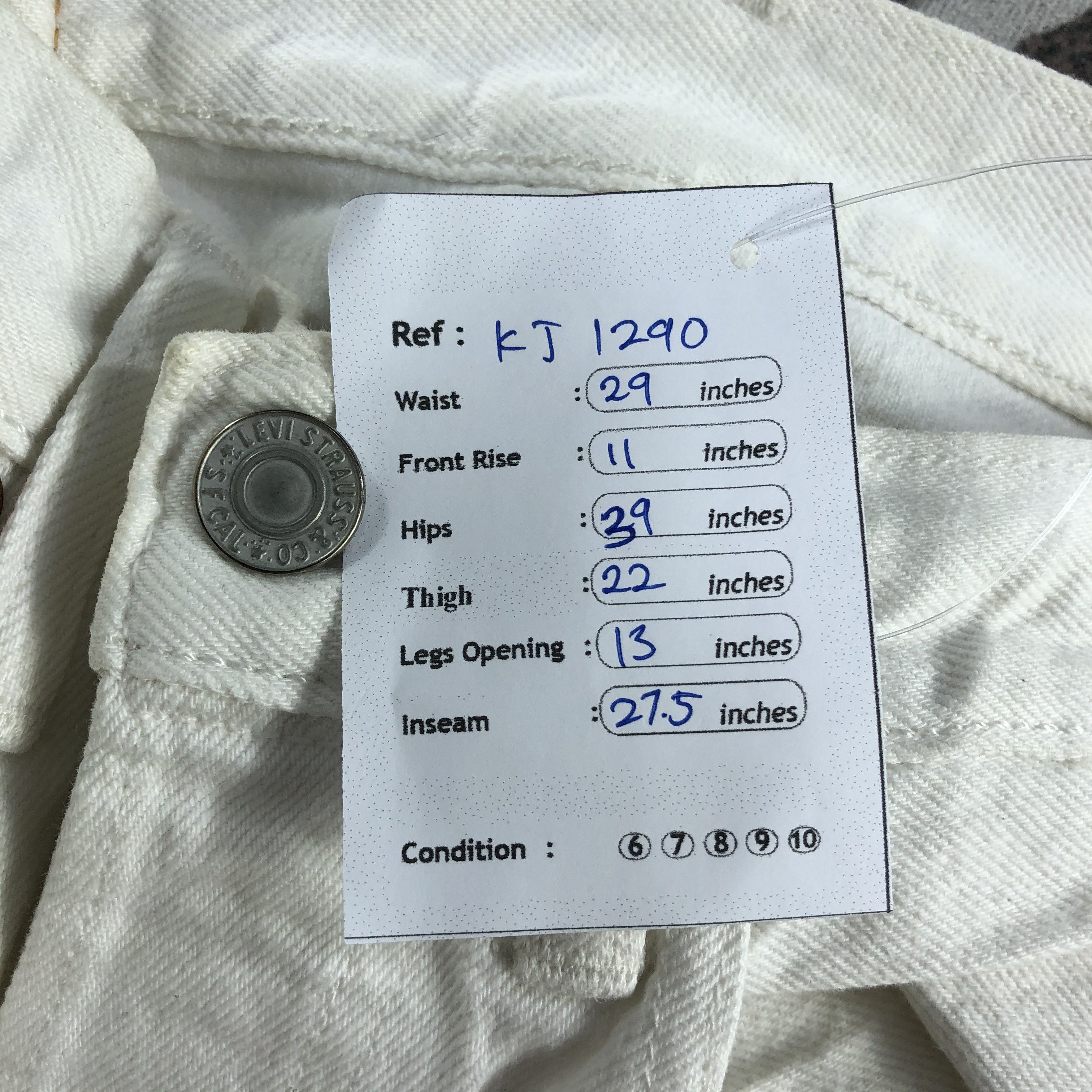Levi's Levis 501 Jeans Light Wash White Denim KJ1290 Size US 28 / EU 44 - 13 Thumbnail