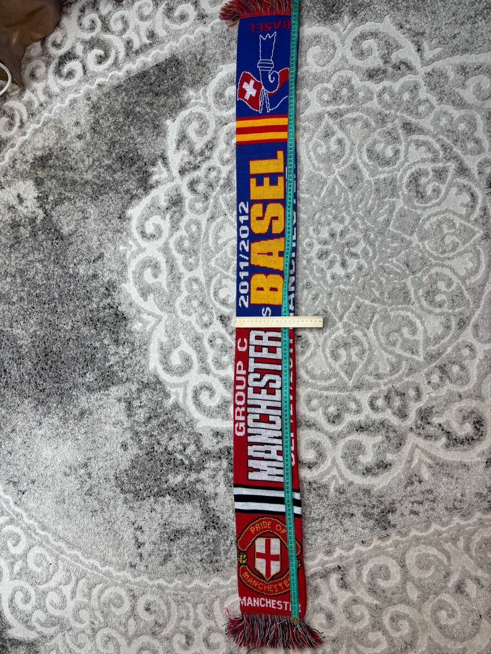 Vintage Man Utd vs FC Basel 2011/12 UCL Matchday Scarf 145x17cm Size ONE SIZE - 8 Thumbnail