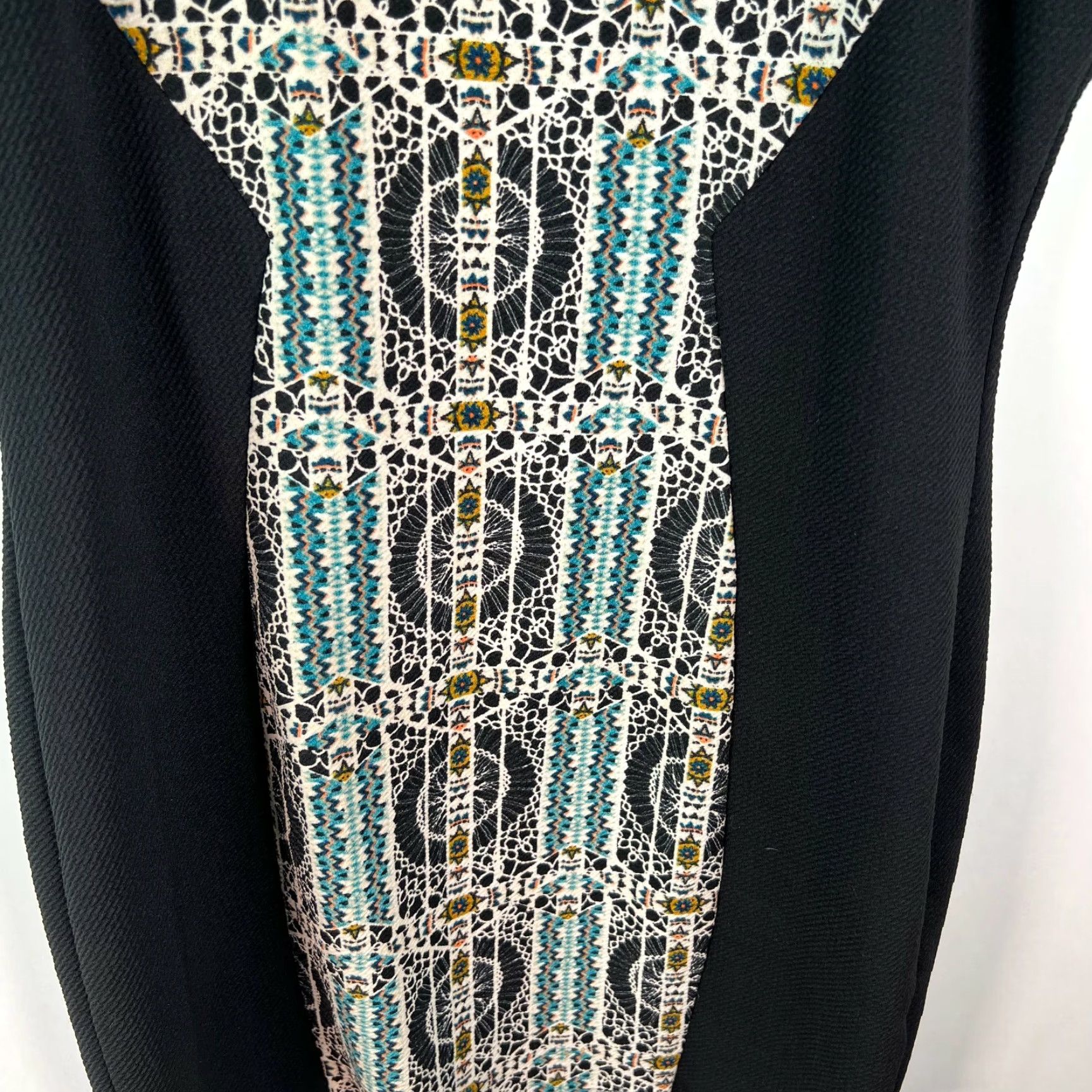 Forever 21 FOREVER 21 Dress Women Geometric Scoop Neck Sleeveless Black Bodycon 1X Adult Plus Size 1X Women Size XL / US 12-14 / IT 48-50 - 4 Thumbnail