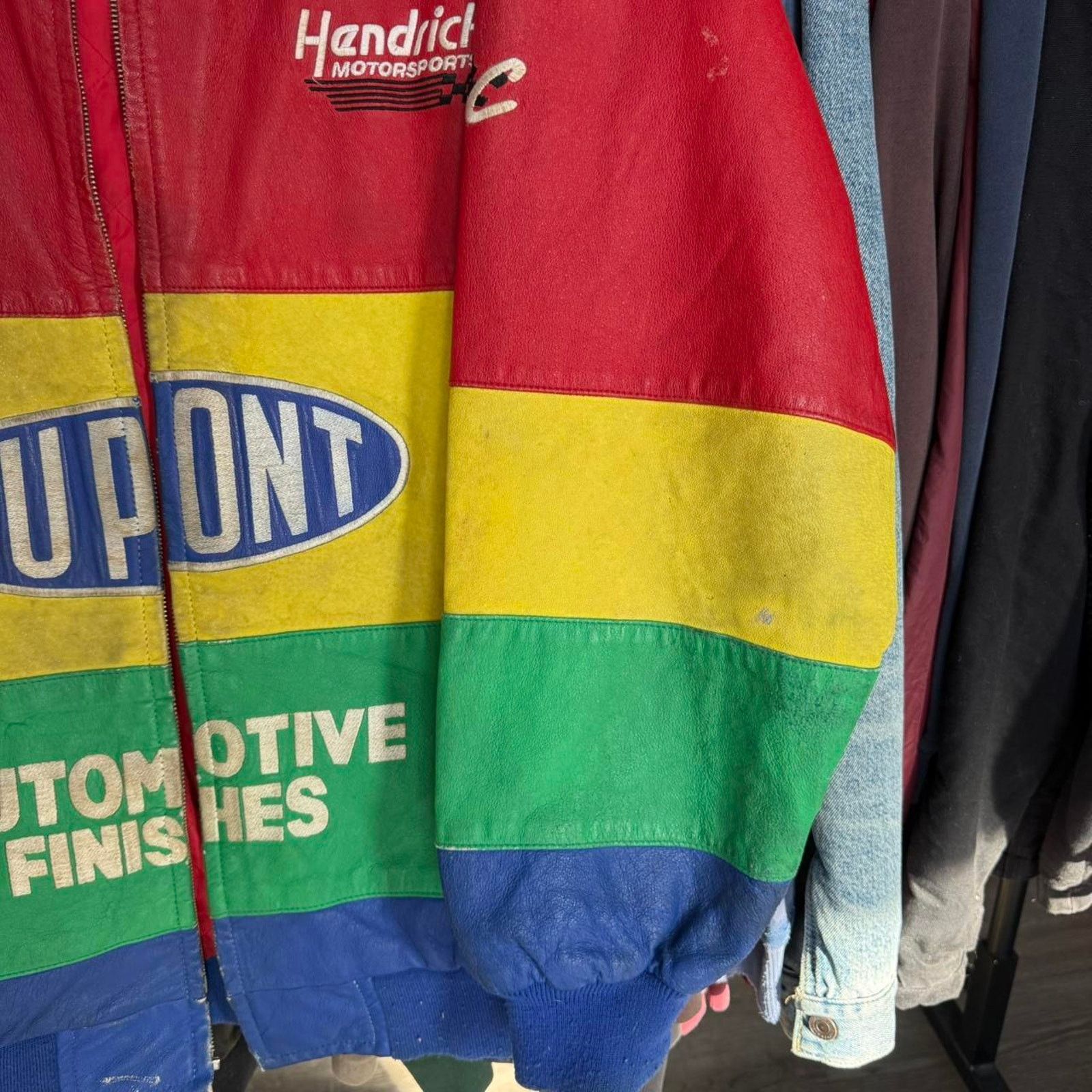Chase Authentics Vintage 90s Dupont Leather Racing Jacket on Chase Tag Size US XXL / EU 58 / 5 - 5 Thumbnail