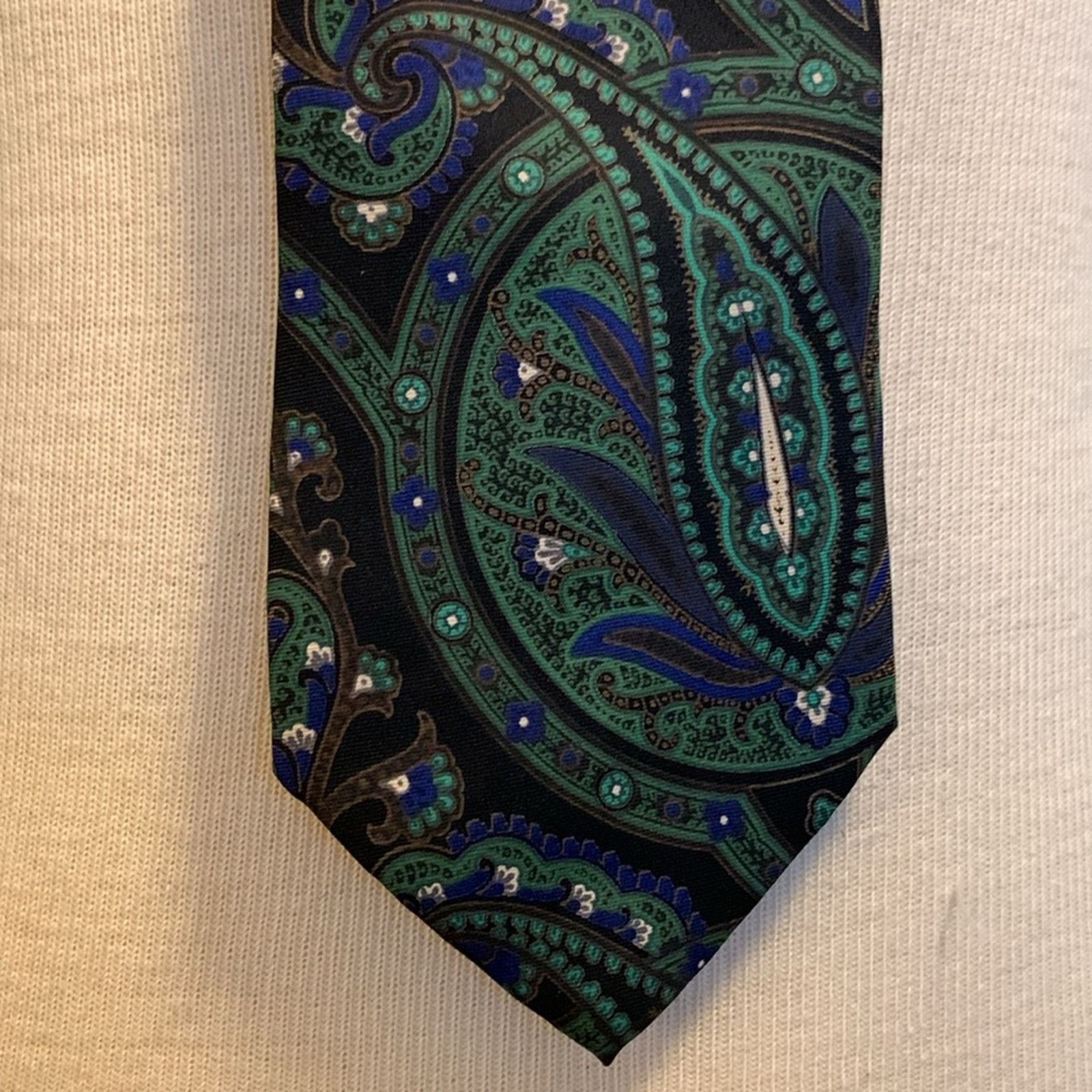 Gianfranco Ferre Gianfranco Ferre Italy blue green silk twill paisley necktie Size ONE SIZE - 5 Thumbnail