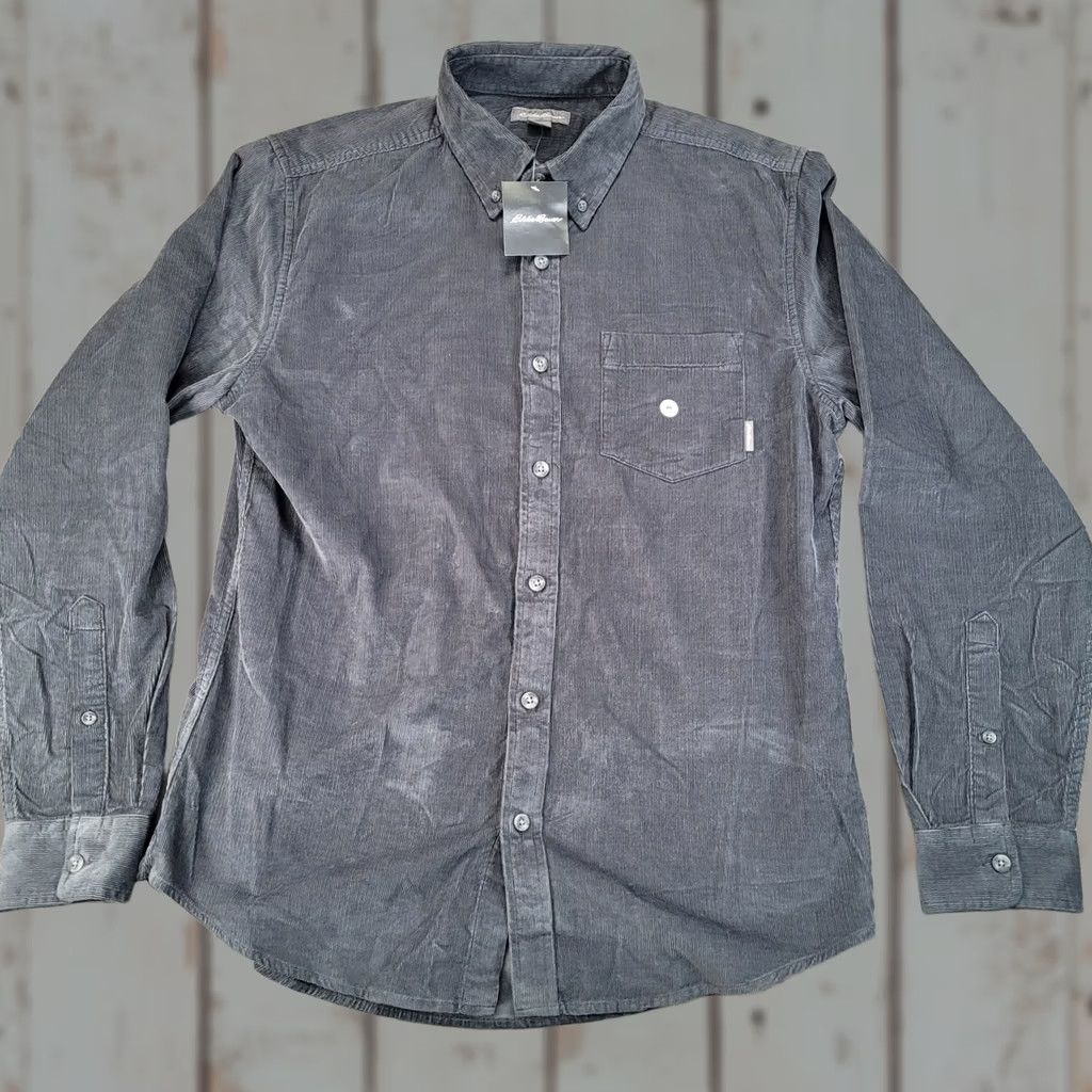 Eddie Bauer Eddie Bauer Mens Grey Medium Corduroy Long Sleeve Button Down Shirt New Size US M / EU 48-50 / 2 - 1 Thumbnail