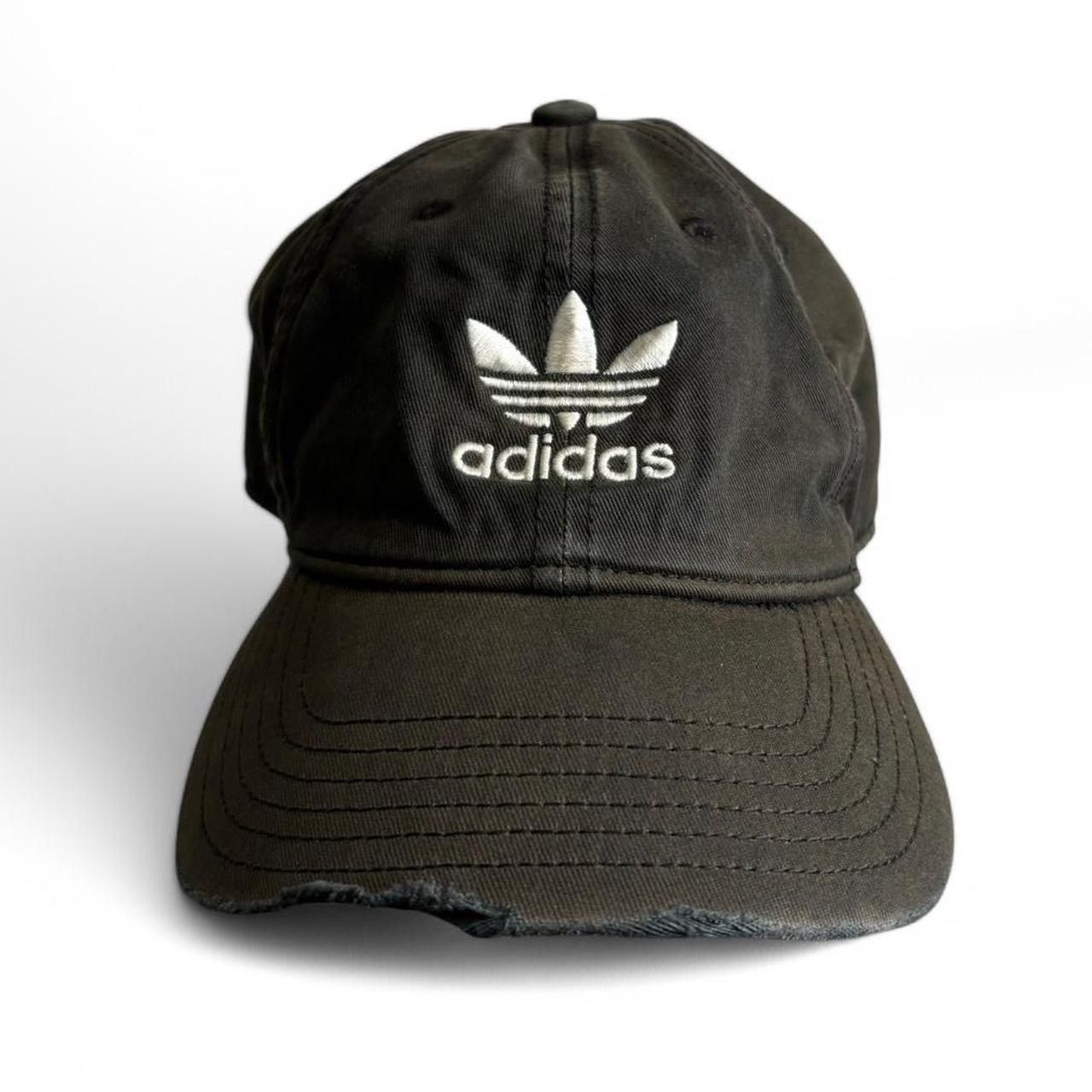 Adidas × Vintage Vintage 00s Adidas Trashed Distressed Faded Black Hat Size ONE SIZE - 2 Thumbnail