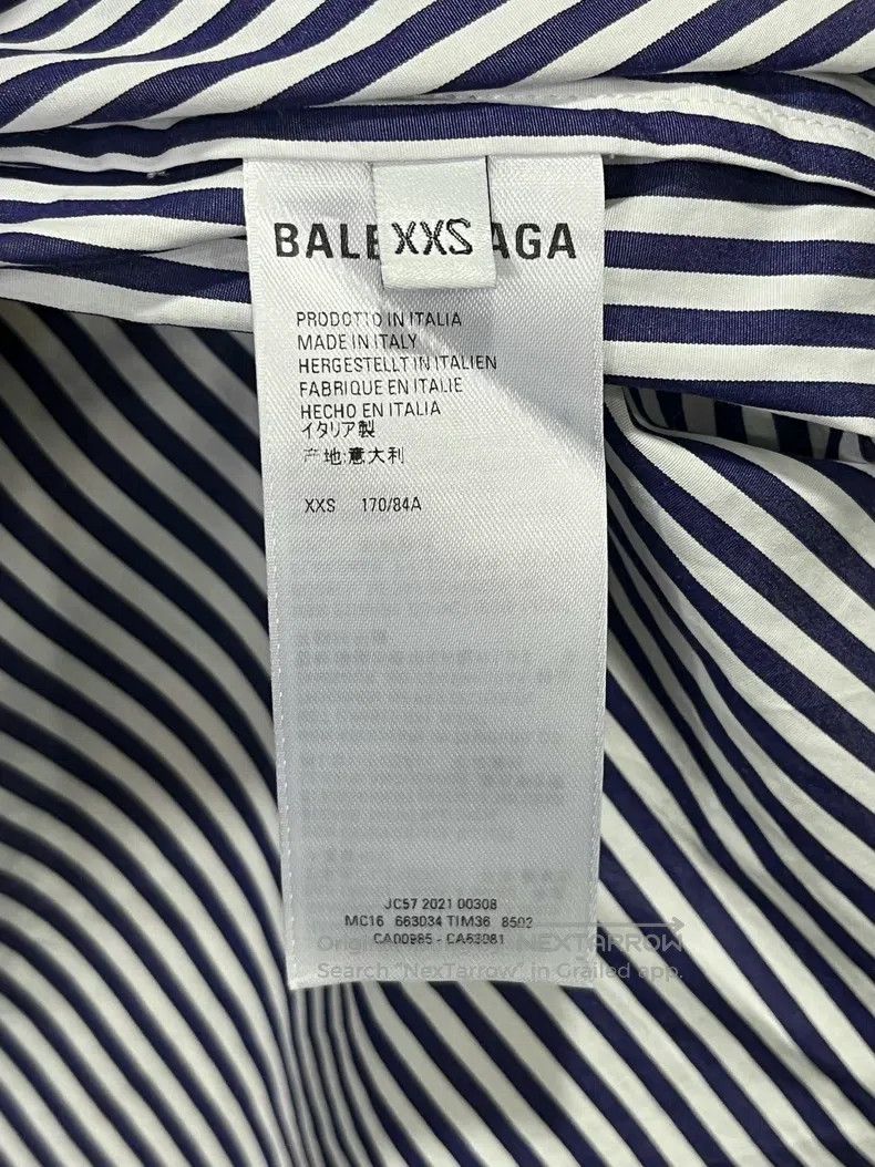Balenciaga Balenciaga Striped Loose Shirt Size US XXS / EU 40 - 4 Thumbnail