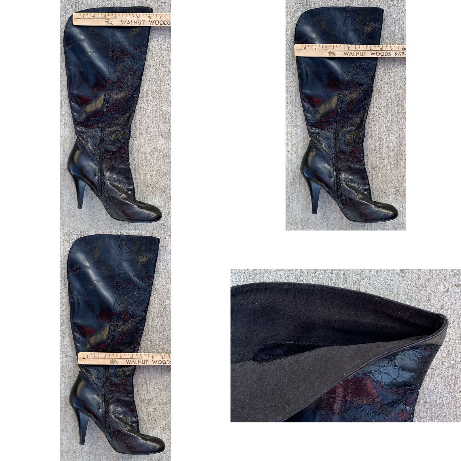 Nine West VINTAGE Nine West Black Leather Distressed Knee High Boots M Size US 8 / IT 38 - 10 Thumbnail