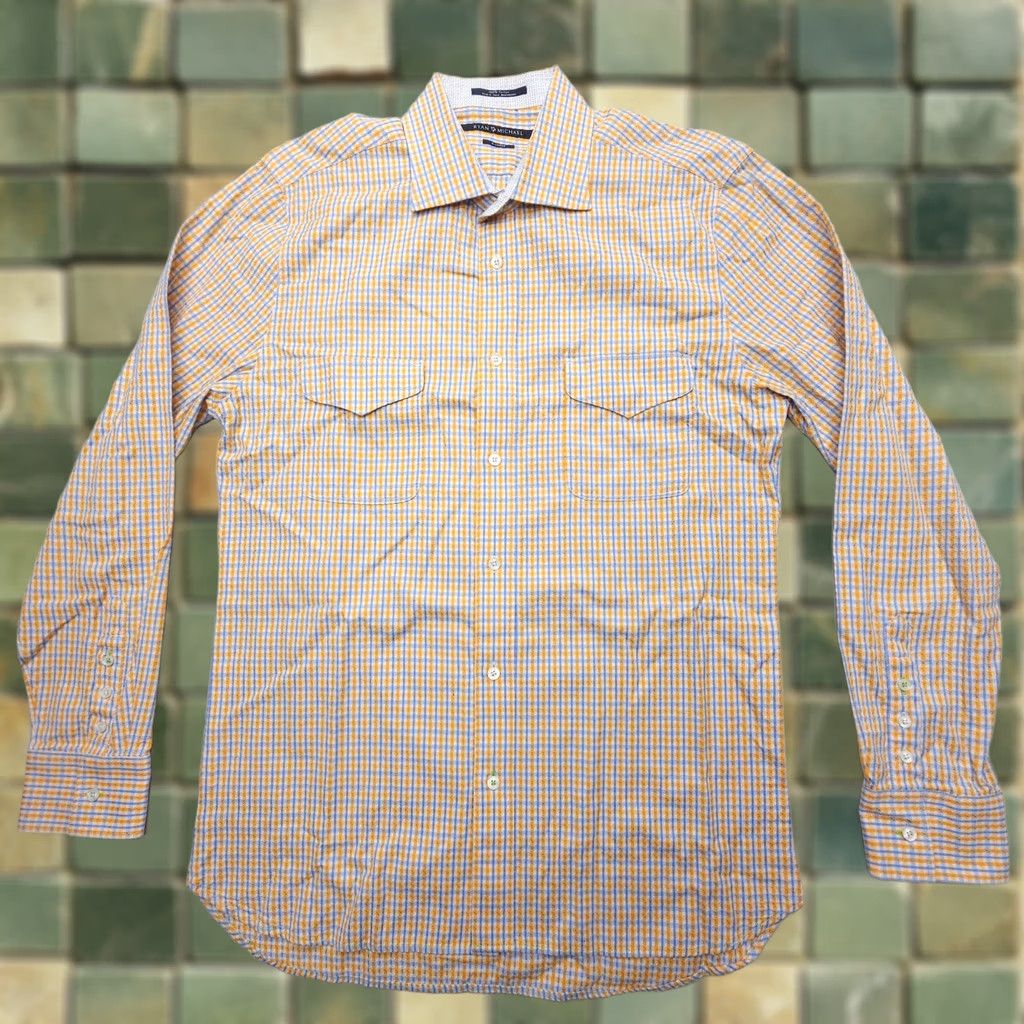 Vintage Ryan Michael Dress Shirt Mens XL Plaid Button Up Cotton Western Rodeo Cowboy Shirt Size 46R - 1 Thumbnail