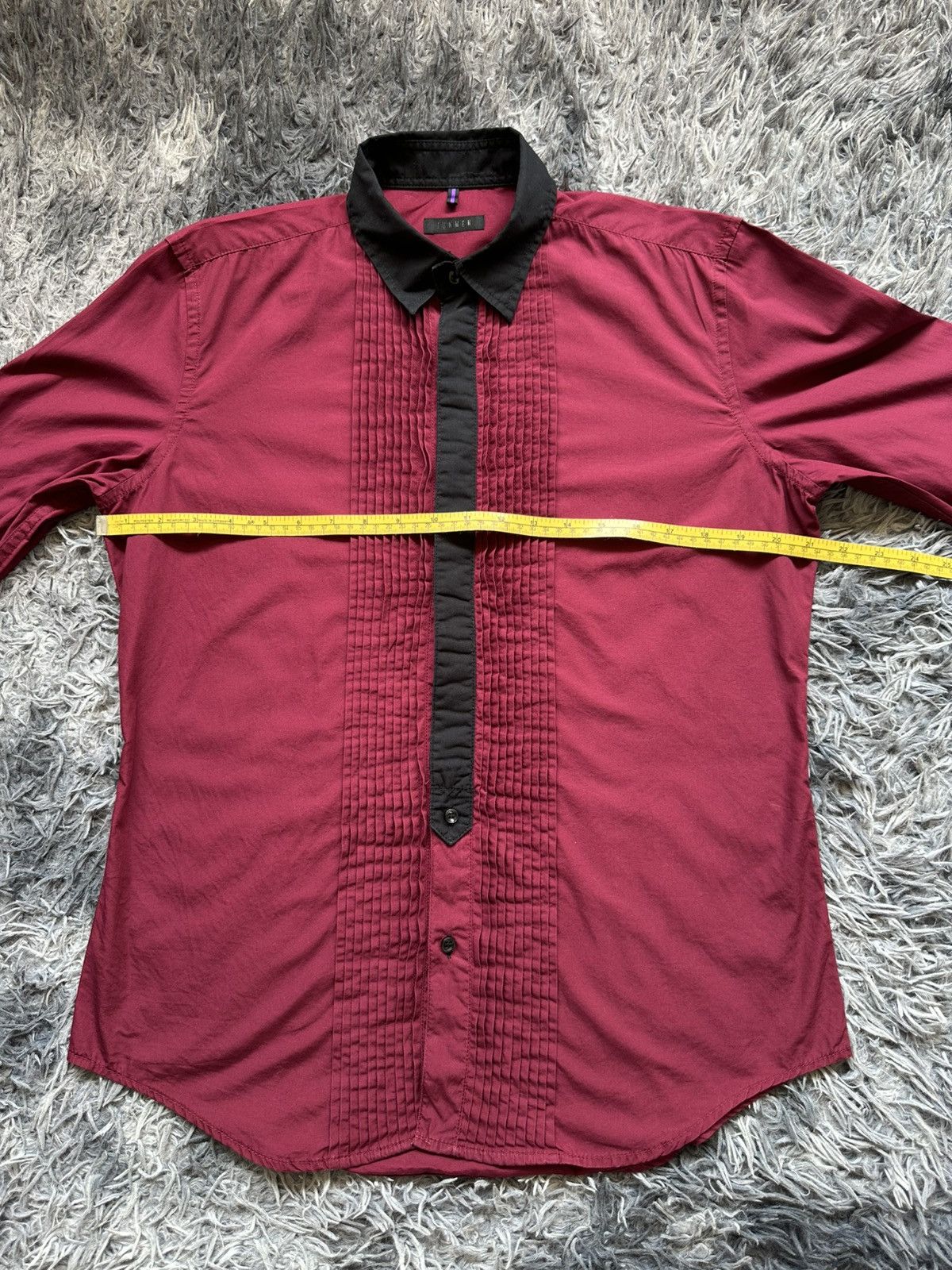 JUN MEN 2010's Junmen burgundy Avantgarde hediboy shirt Size US M / EU 48-50 / 2 - 12 Thumbnail