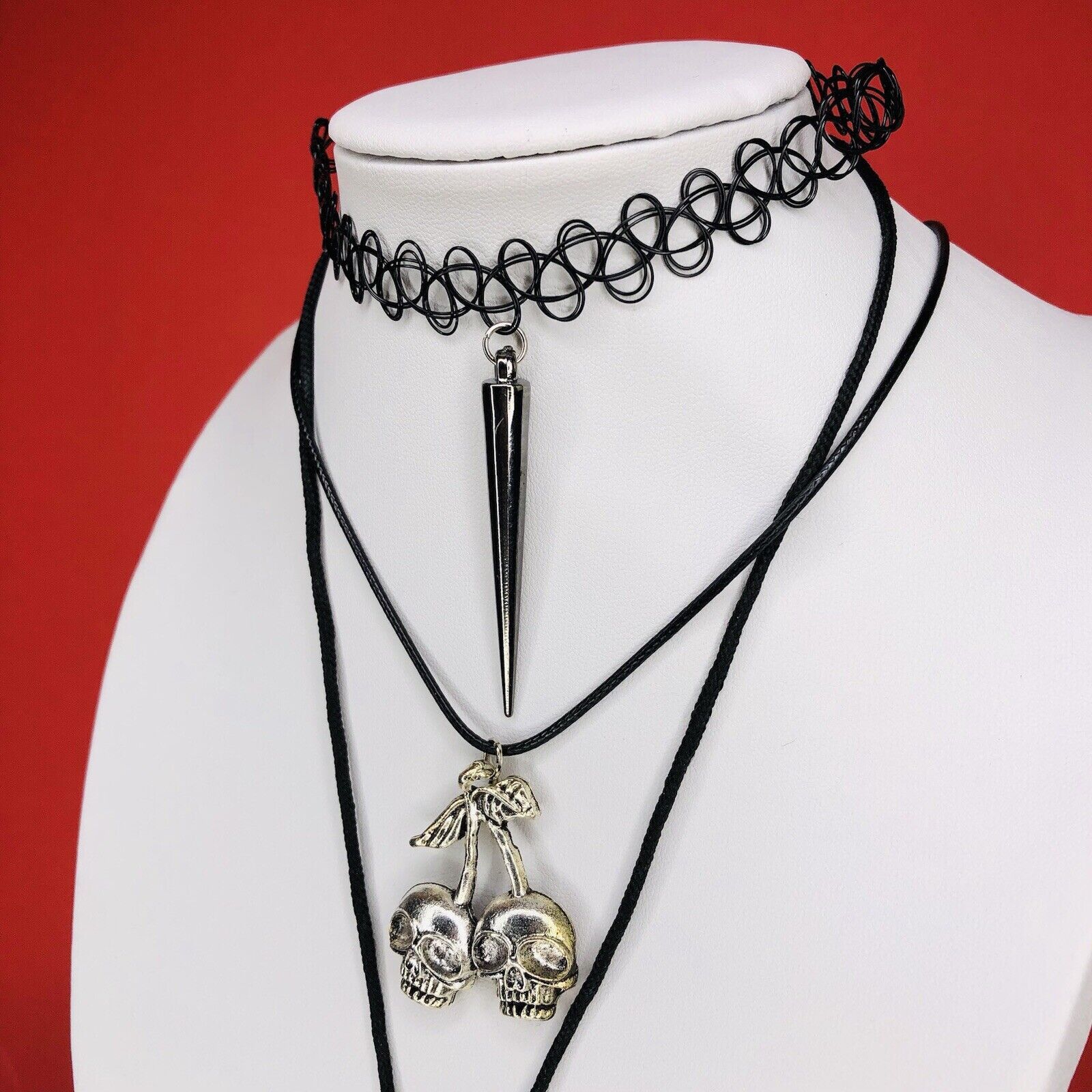 Other Lot of 3 Whimsigoth Necklace Choker Black Rope Cord Cross Size ONE SIZE - 3 Thumbnail