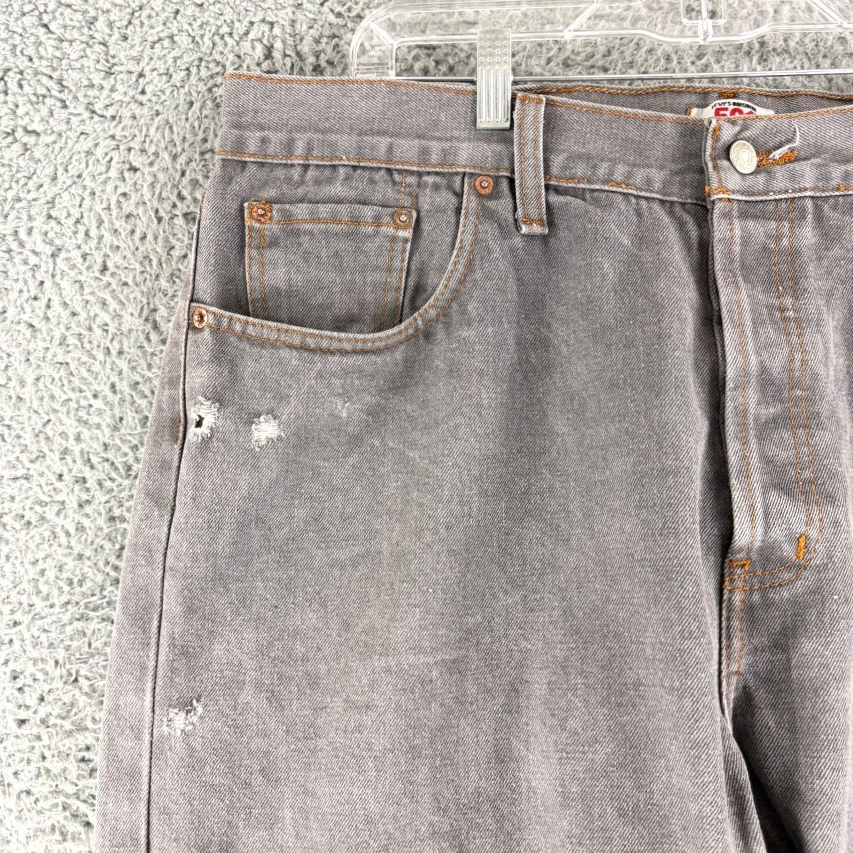Levi's VINTAGE Levi's 501 Original Jeans Men 42x30 Gray Button Fly Straight Leg Distressed Denim Jeans Size US 42 / EU 58 - 2 Thumbnail