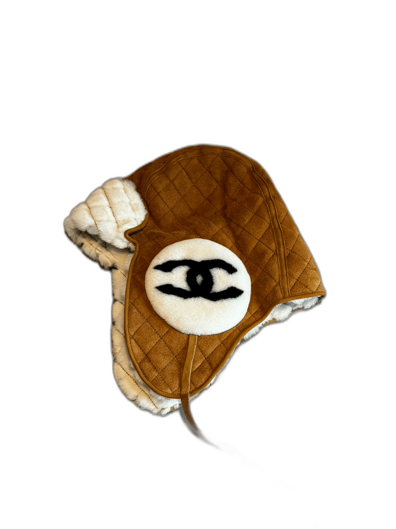 Pre-owned Chanel Quilted Ski Hat Available Now In Brown