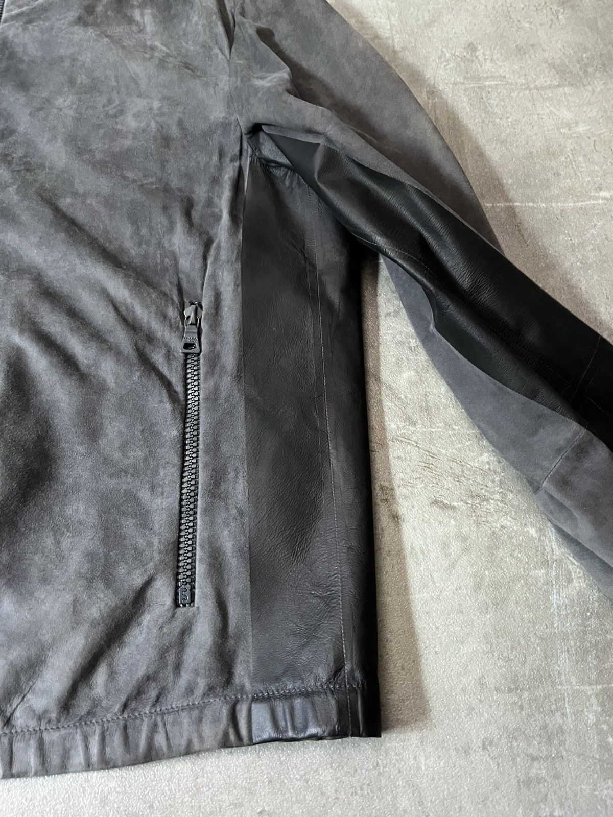 Prada Prada 2007 Cafe Racer sude grey zip leather jacket Size US L / EU 52-54 / 3 - 10 Thumbnail