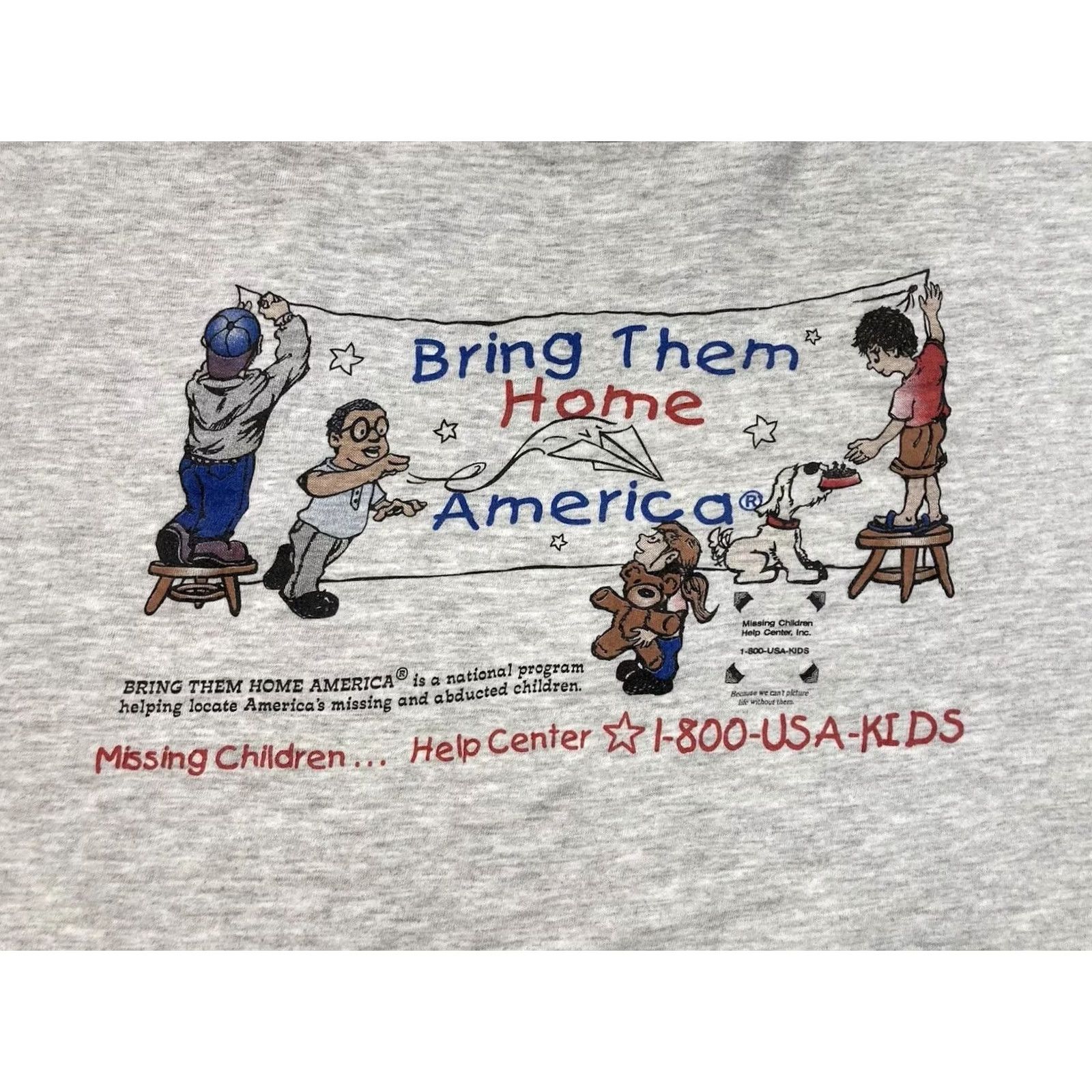 Vintage VINTAGE Bring Them Home America T-SHIRT Men XL 90s USA Gray Short Sleeve Crew Neck Logo Graphic Print Size US XL / EU 56 / 4 - 2 Thumbnail