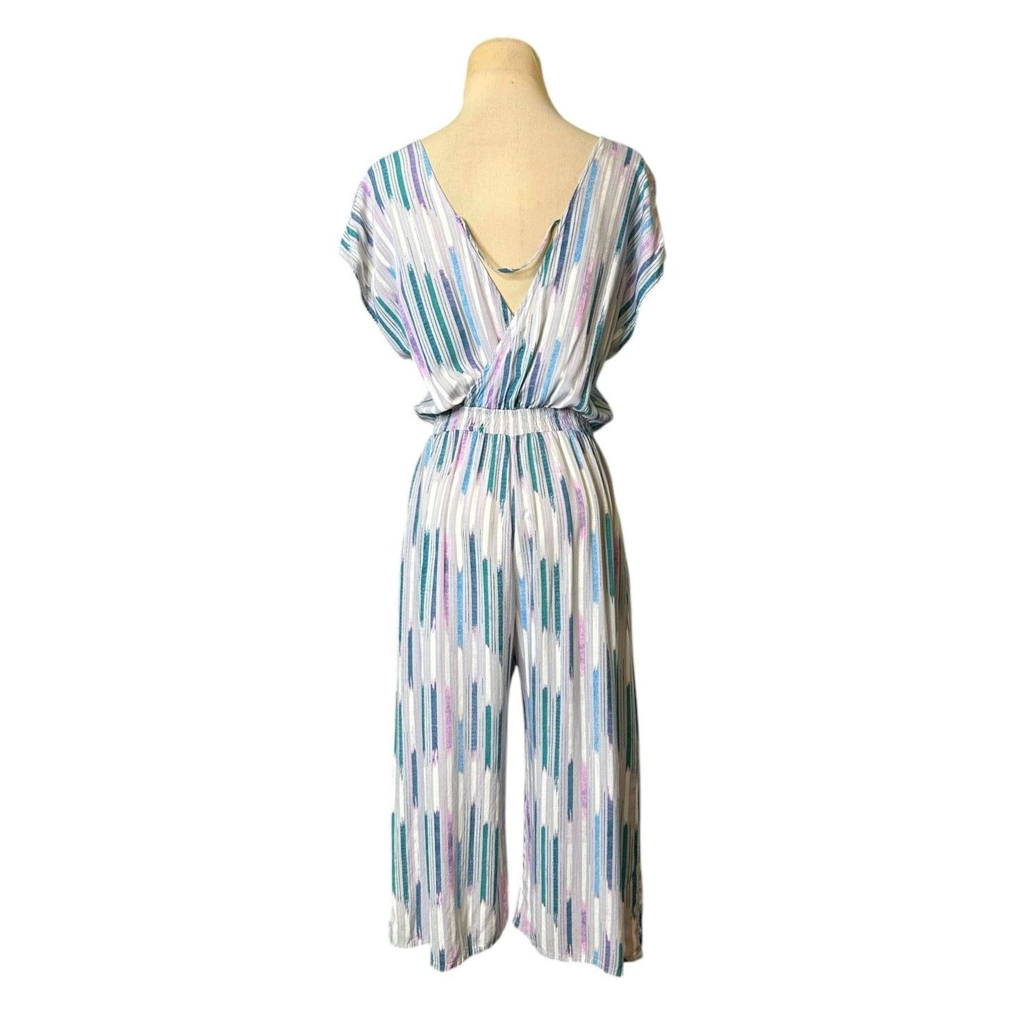 Dolce Vita Dolce Vita green pink multi stripe capri jumpsuit size XS Size 26" / US 2 / IT 38 - 2 Thumbnail