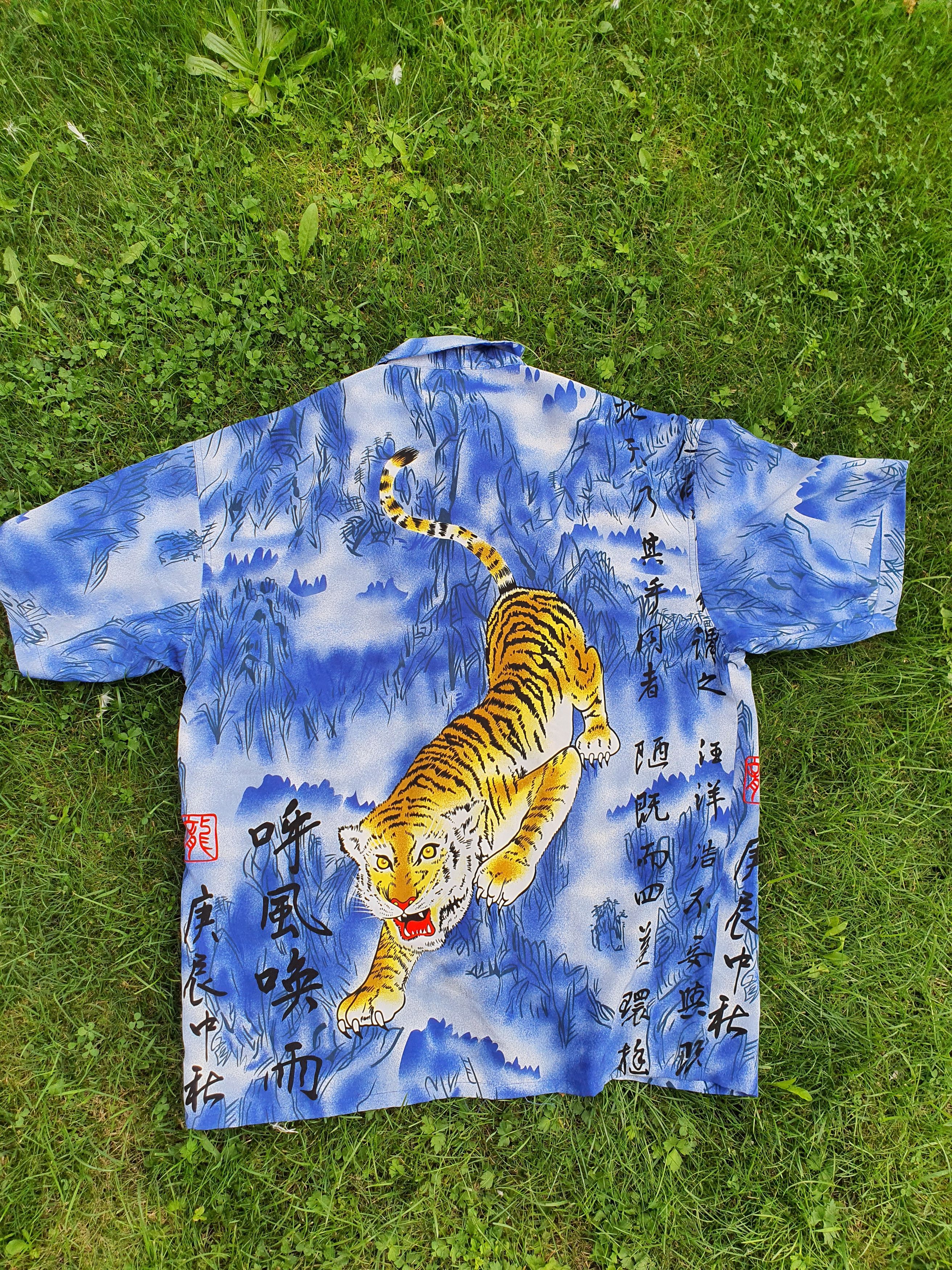 Vintage Tiger Print Vintage Hawaiian Shirt Size US XL / EU 56 / 4 - 2 Thumbnail
