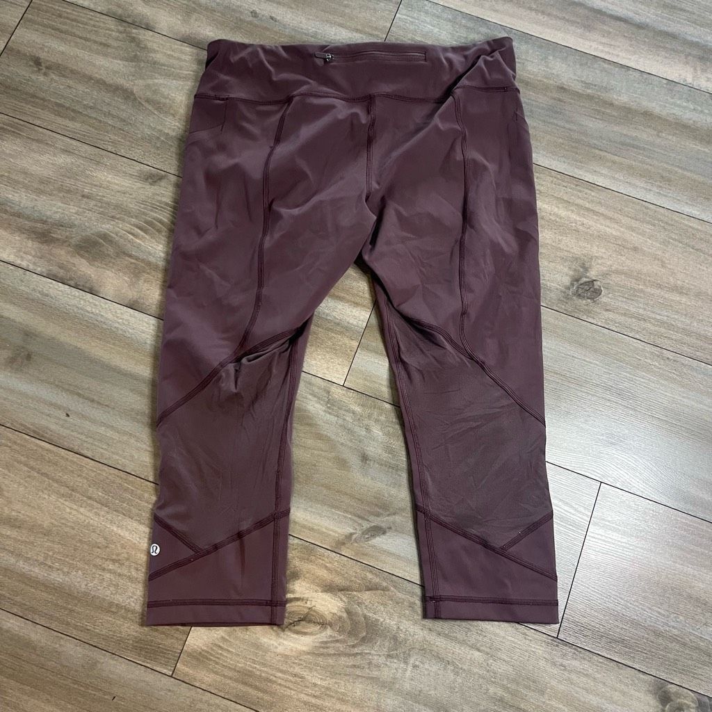 Lululemon Lululemon Brown Cropped Athletic Leggings Women 14 Size 36" / US 14 / IT 50 - 4 Thumbnail