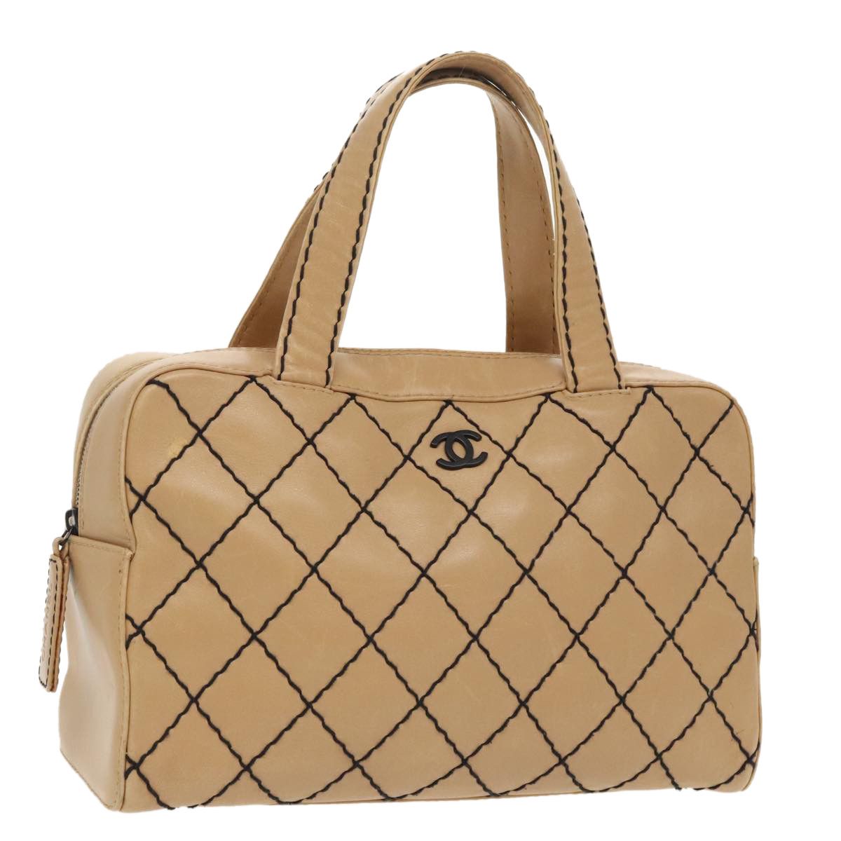 Chanel Wild Stitch Beige Leather Handbag (Pre-Owned) Size ONE SIZE - 1 Thumbnail