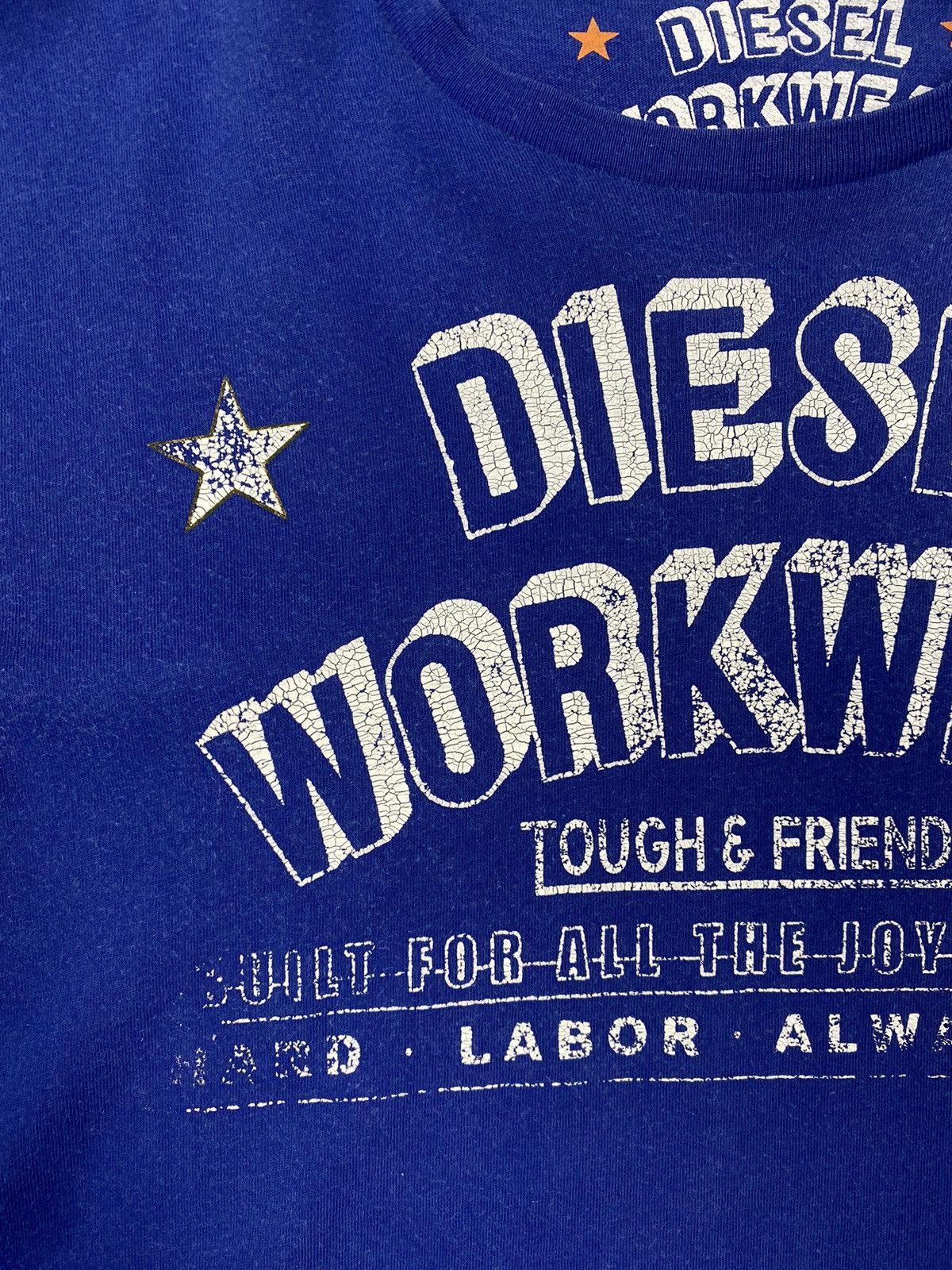 Diesel Vintage 00s Diesel Workwear Graphic Logo Blue T Shirt Size US M / EU 48-50 / 2 - 5 Thumbnail