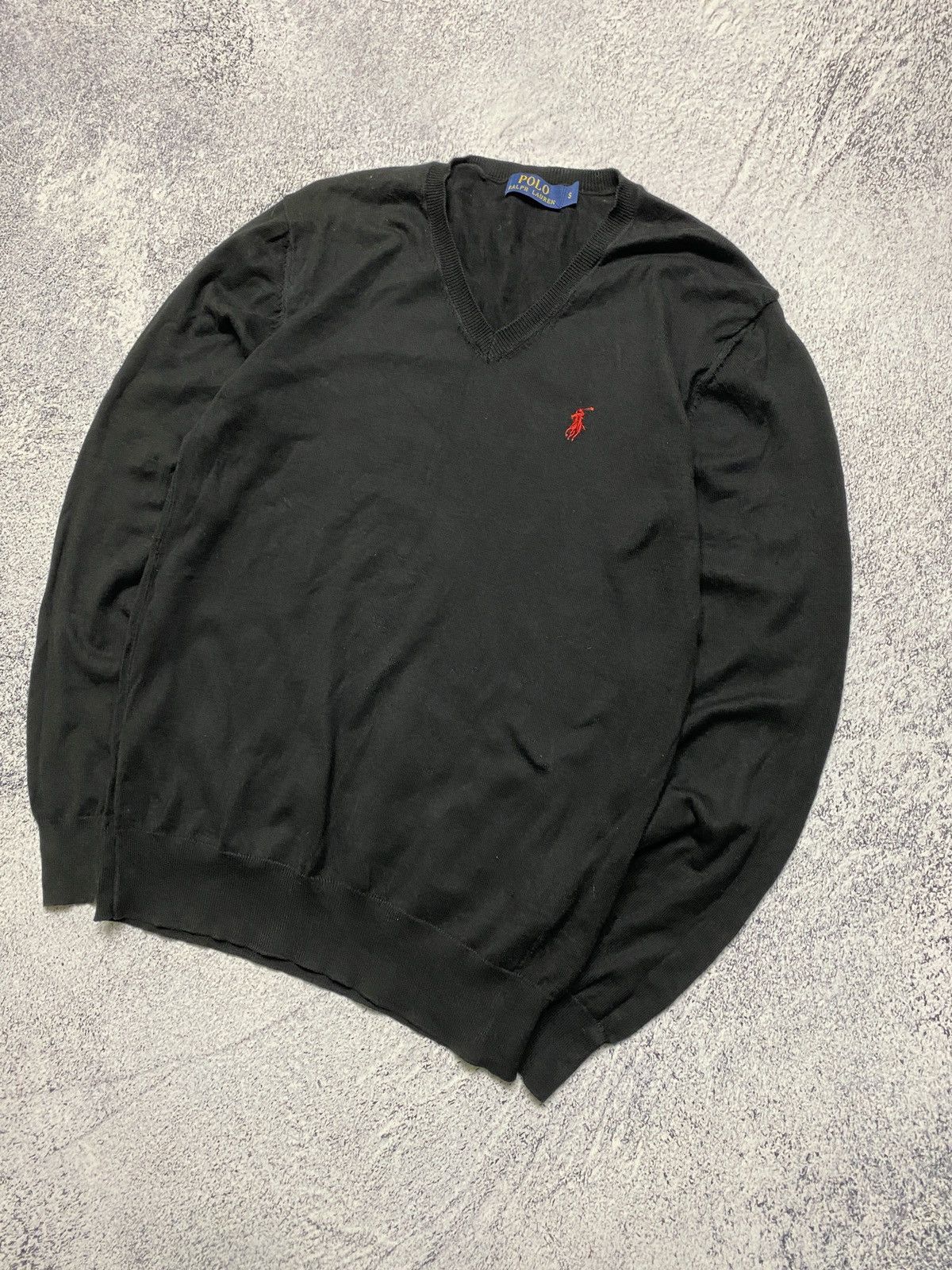 Polo Ralph Lauren Vintage Polo Ralph Lauren Luxury Black V-Neck Sweater Size US M / EU 48-50 / 2 - 2 Thumbnail