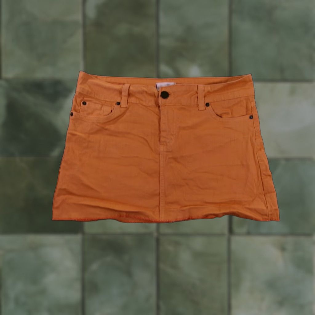 Vintage VINTAGE Piper Denim Skirt Juniors 11 Orange Mini Casual 90s Grunge Womens Size 32" / US 10 / IT 46 - 1 Thumbnail