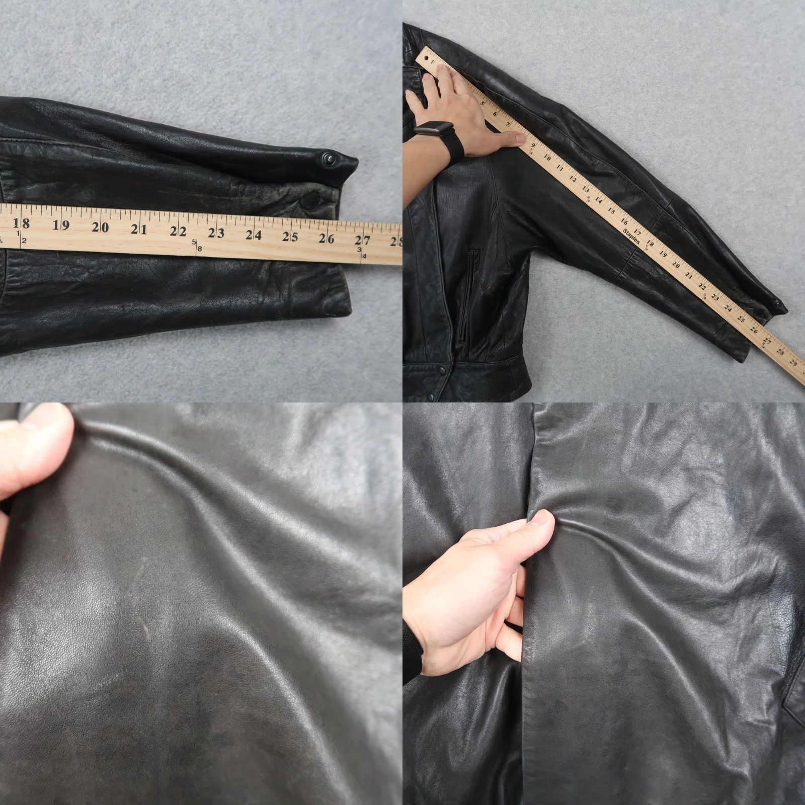 Vintage VINTAGE Michael Hoban North Beach Cropped Leather Jacket Women 4 Black Leather Cropped Vintage 80s Style Mens Womens Girls Size S / US 4 / IT 40 - 10 Thumbnail