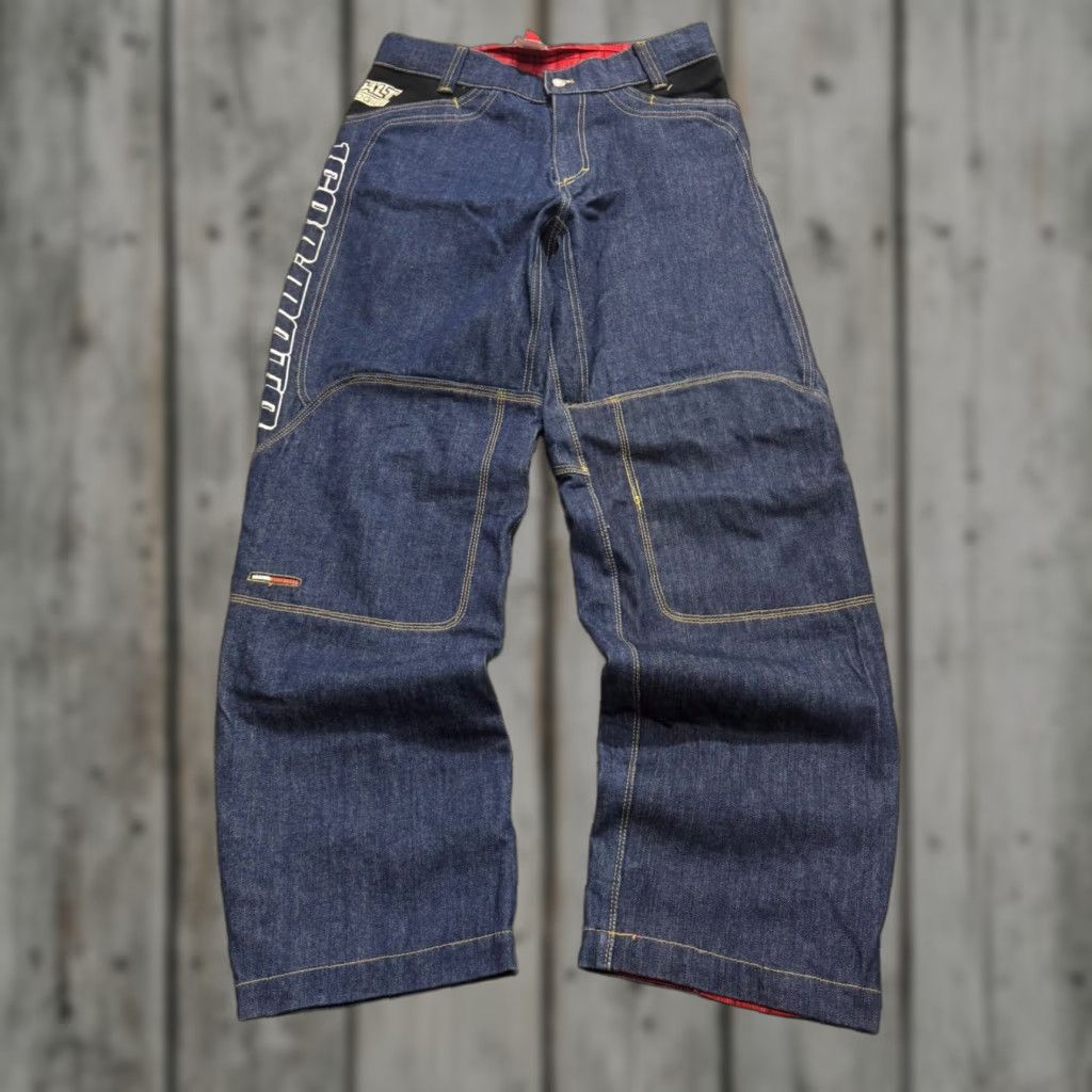 Denime VINTAGE Unbranded Denim Biker Pants Jeans 32x30 Men's Dark Washed Y2K Baggy Insulated Size US 32 / EU 48 - 1 Thumbnail