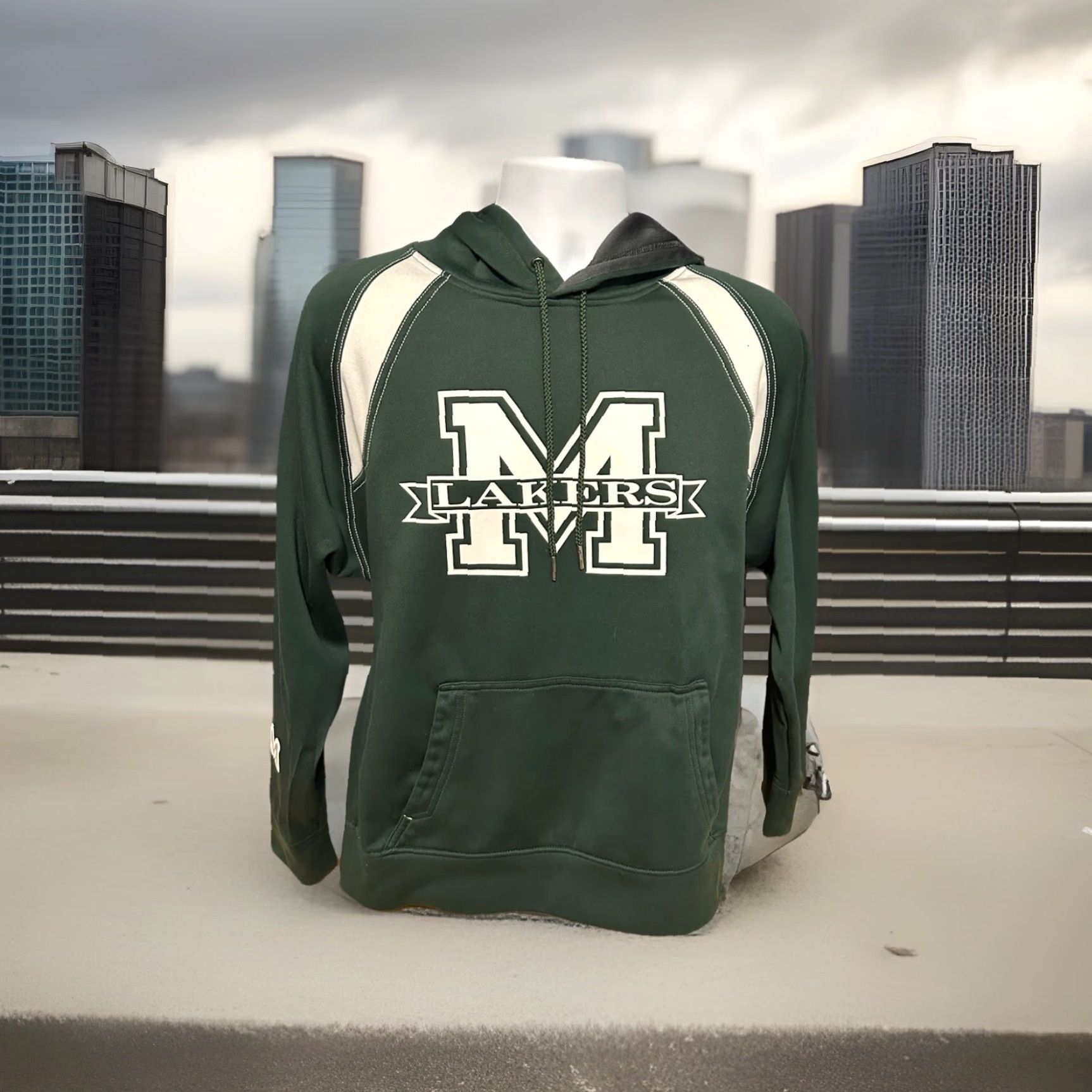 KangaROOS VINTAGE Mercyhurst University Hoodie Adult Small Green Drawstrings Kangaroo Pocket Size US S / EU 44-46 / 1 - 4 Thumbnail