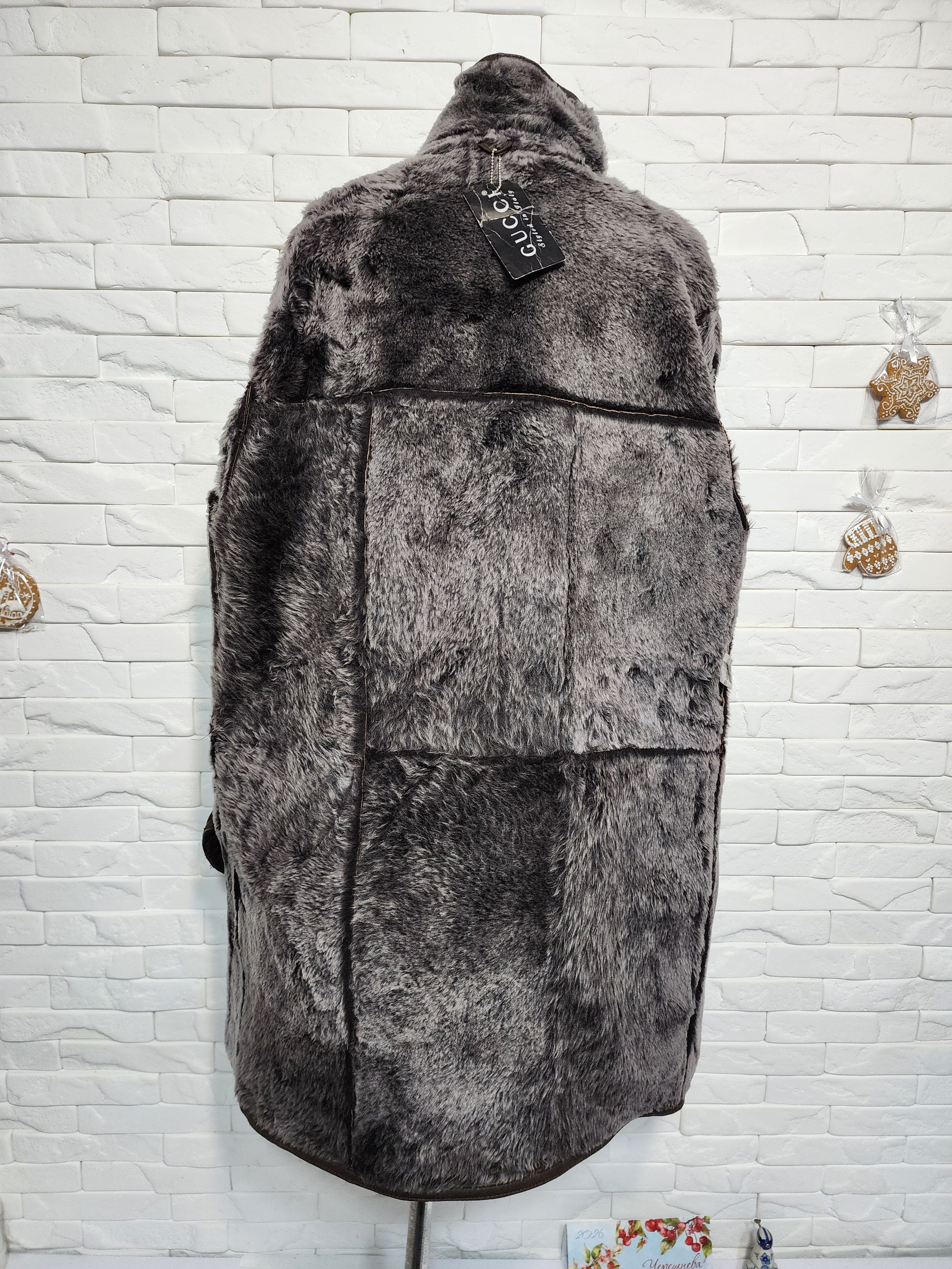 Furla Men's Brown Sheepskin Coat: Genuine Fur, Button Closure Size US L / EU 52-54 / 3 - 7 Thumbnail