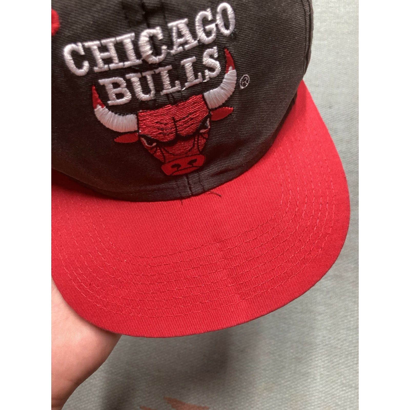 NBA VINTAGE 90s Chicago bulls NBA SnapBack hat cap Men Adjustable Black Logo Blockhead 90s Santa Size ONE SIZE - 3 Thumbnail