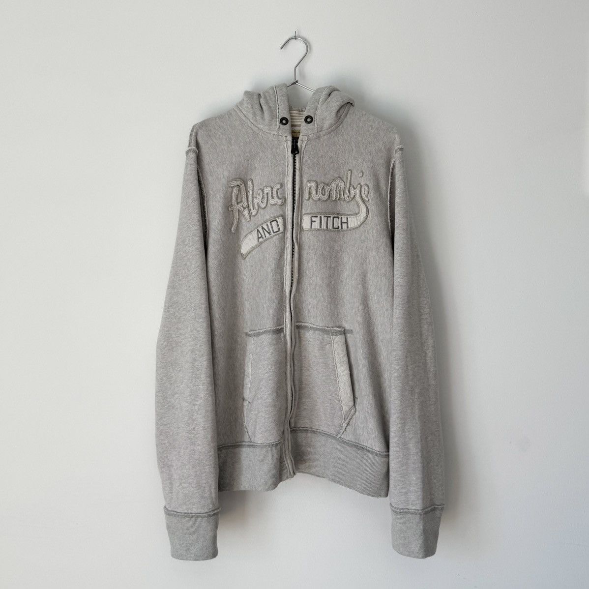 Abercrombie & Fitch Vtg 2000s Abercrombie & Fitch Distressed Zip Up Hoodie Y2K Size US L / EU 52-54 / 3 - 2 Thumbnail