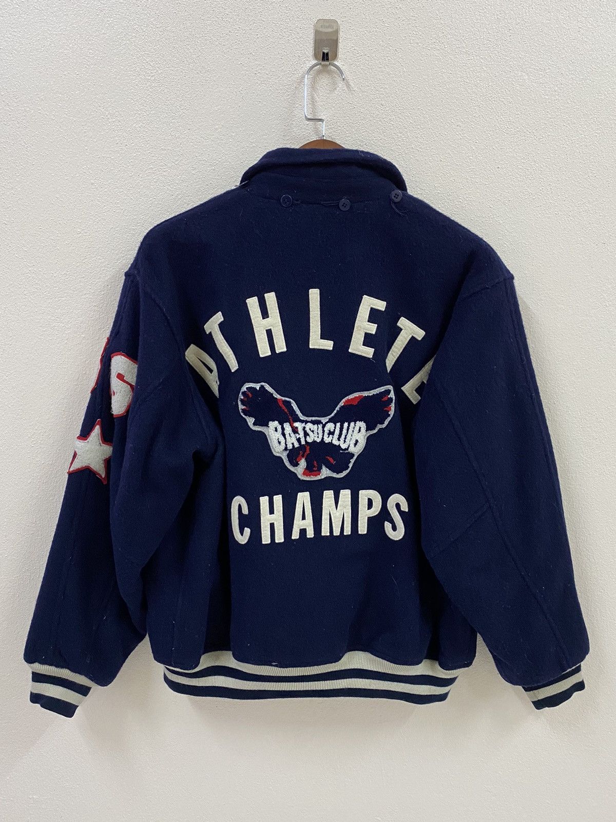 Vintage Vtg 50s Ba-Tsu Wool Varsity Jacket Championship Size US M / EU 48-50 / 2 - 2 Thumbnail
