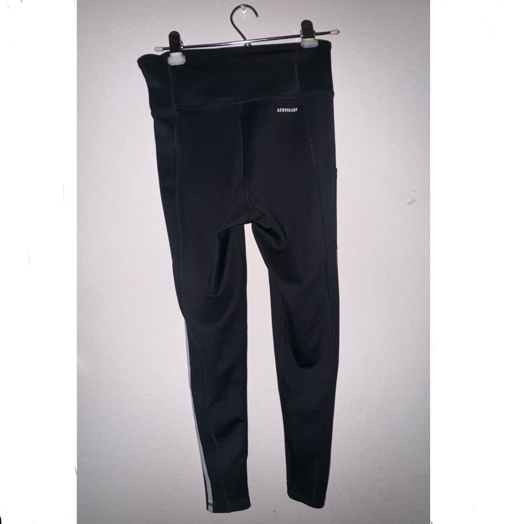 Adidas Adidas Black And White leggings 3 Stripe Women’s Bottoms Size 26" / US 2 / IT 38 - 2 Thumbnail