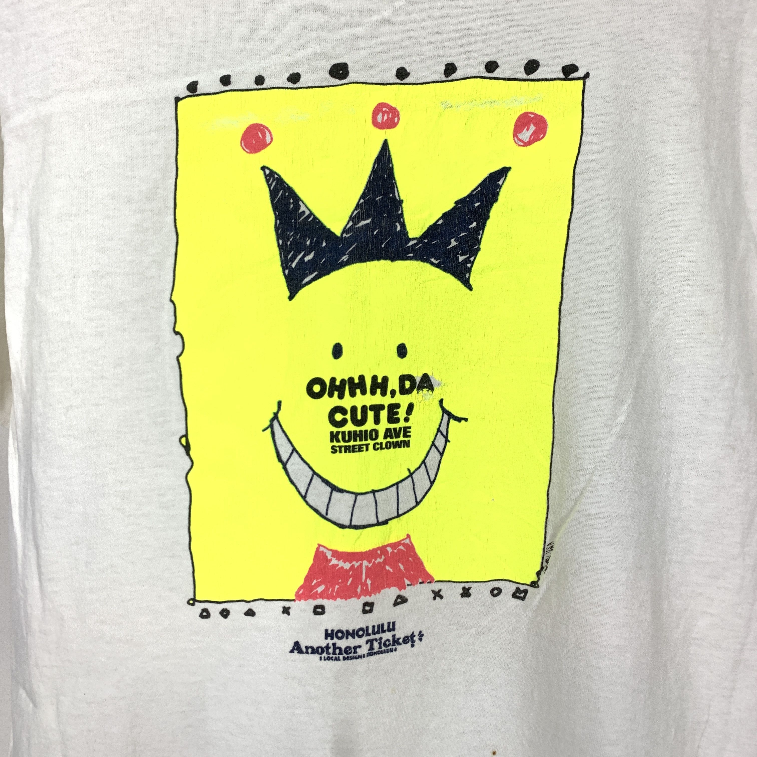 Fruit Of The Loom 90s Vintage HONOLULU STREET CLOWN T Shirt #1795/07 Size US L / EU 52-54 / 3 - 2 Thumbnail