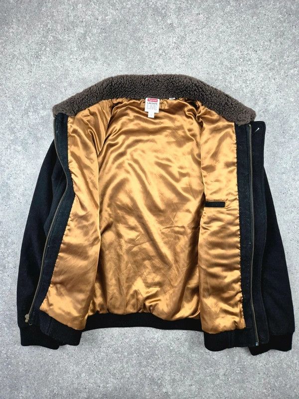 Supreme Supreme Men's Black Brown Wool Bomber Jacket Size M Size US M / EU 48-50 / 2 - 3 Thumbnail