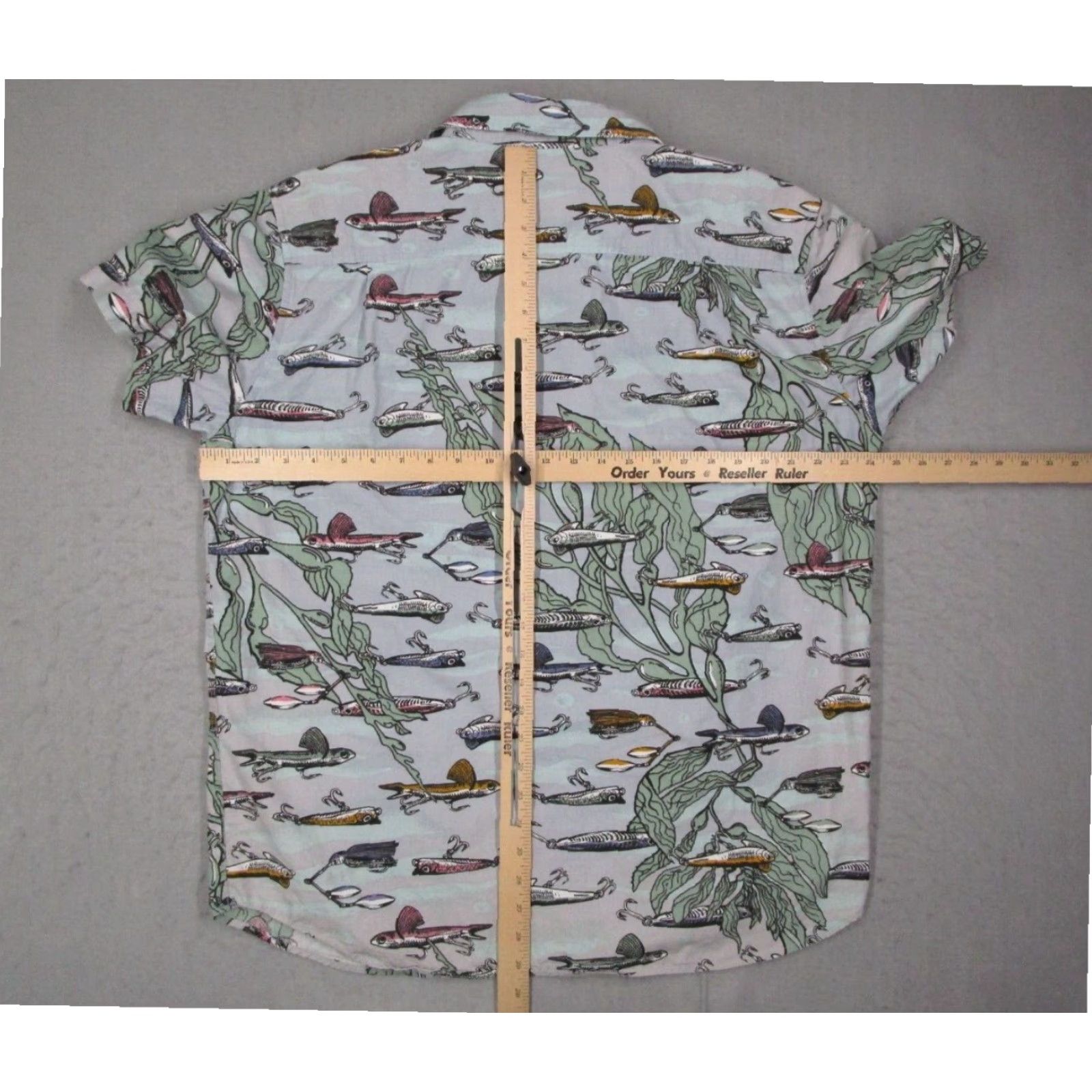Vintage Dark Seas Mens XL Blue Hawaiian Fish Short Sleeve Button Up Shirt Size US XL / EU 56 / 4 - 5 Thumbnail