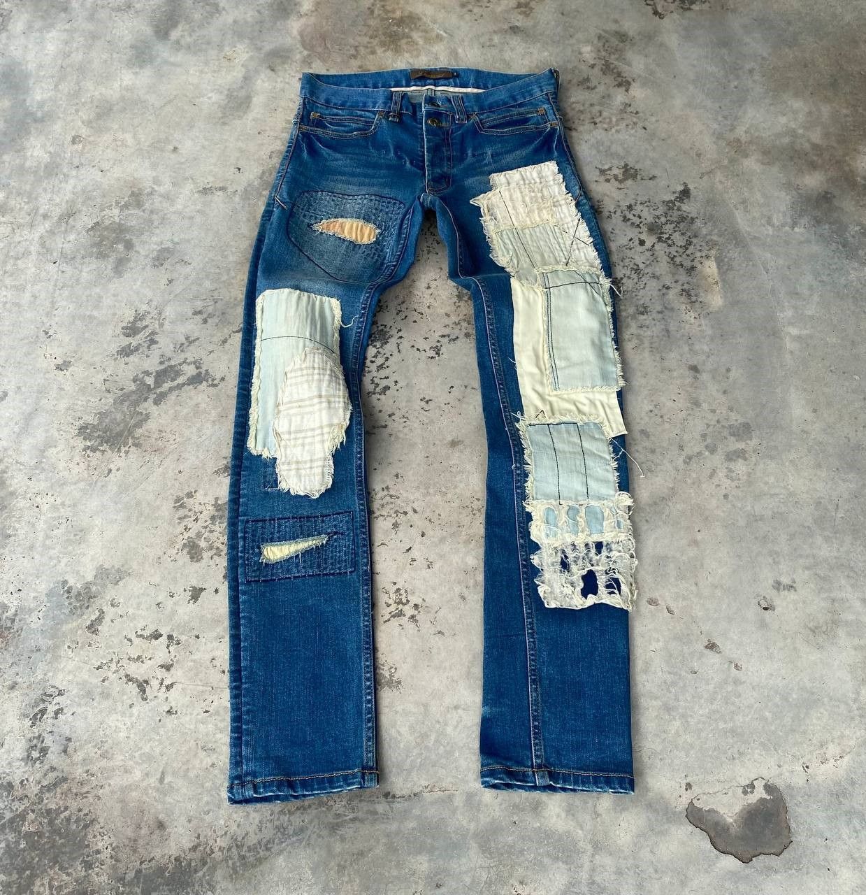 Japanese Brand JAPANESE BURN OUT BLUEWASH DISTRESSED BORO REWORKED DESIGN Size US 28 / EU 44 - 8 Thumbnail
