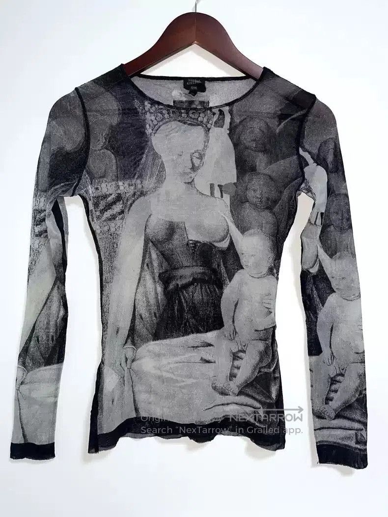 Jean Paul Gaultier Jean Paul Gaultier Notre Dame printed gauze long sleeve. Size US L / EU 52-54 / 3 - 1 Thumbnail
