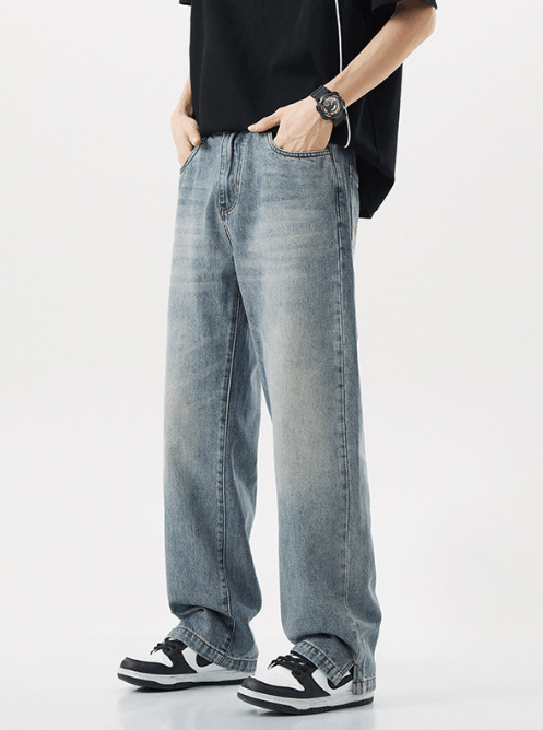 Japanese Brand × Jean Washed retro letter embroidery straight jeans y2k Size US 32 / EU 48 - 1 Thumbnail