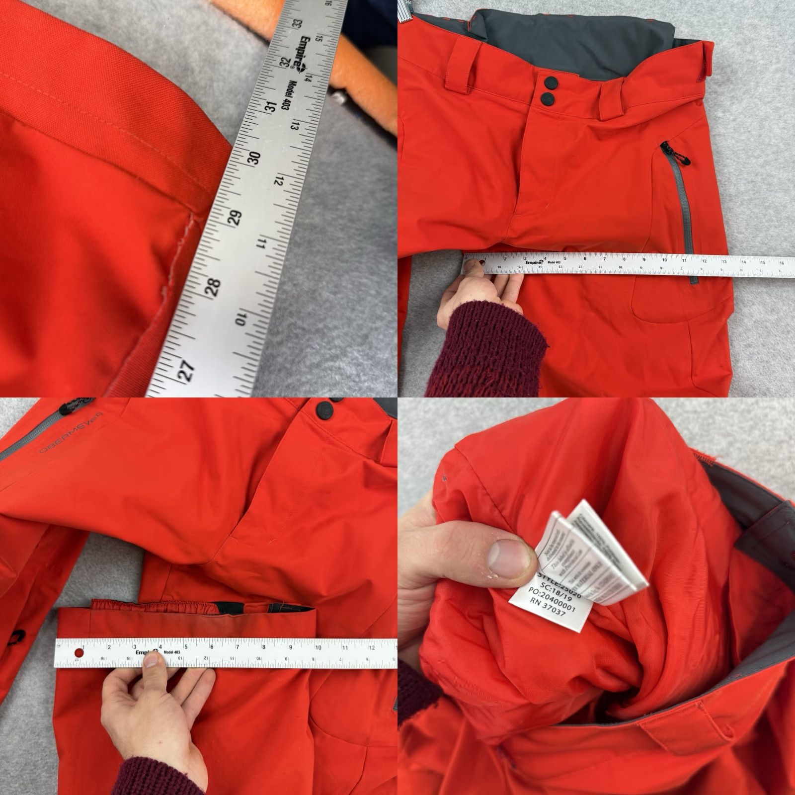 Obermeyer Obermeyer Force Pant Mens Orange Snow Pants Ski Winter Activewear L EUC Size US 33 - 9 Thumbnail
